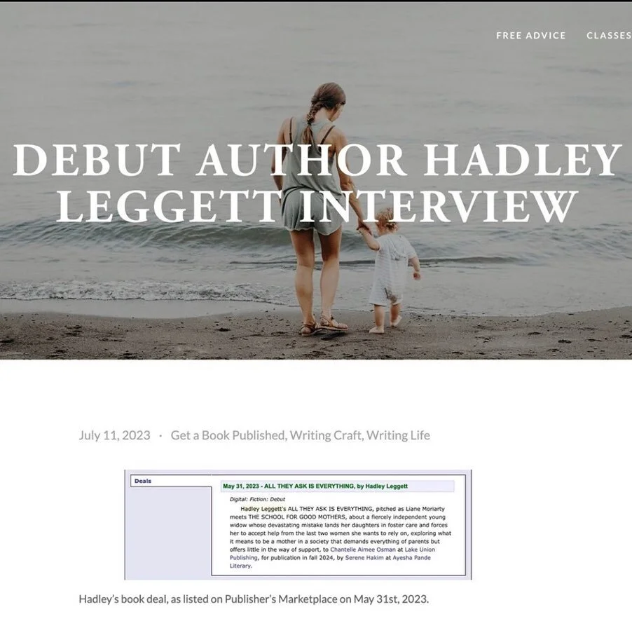 ✨This is my favorite author interview I've ever read, and I'm 100% not saying that from a place of bias.✨

Okay, maybe just the tiniest bit of bias because Hadley Leggett is my first-ever writing friend, critique partner, and is now one of the mom fr