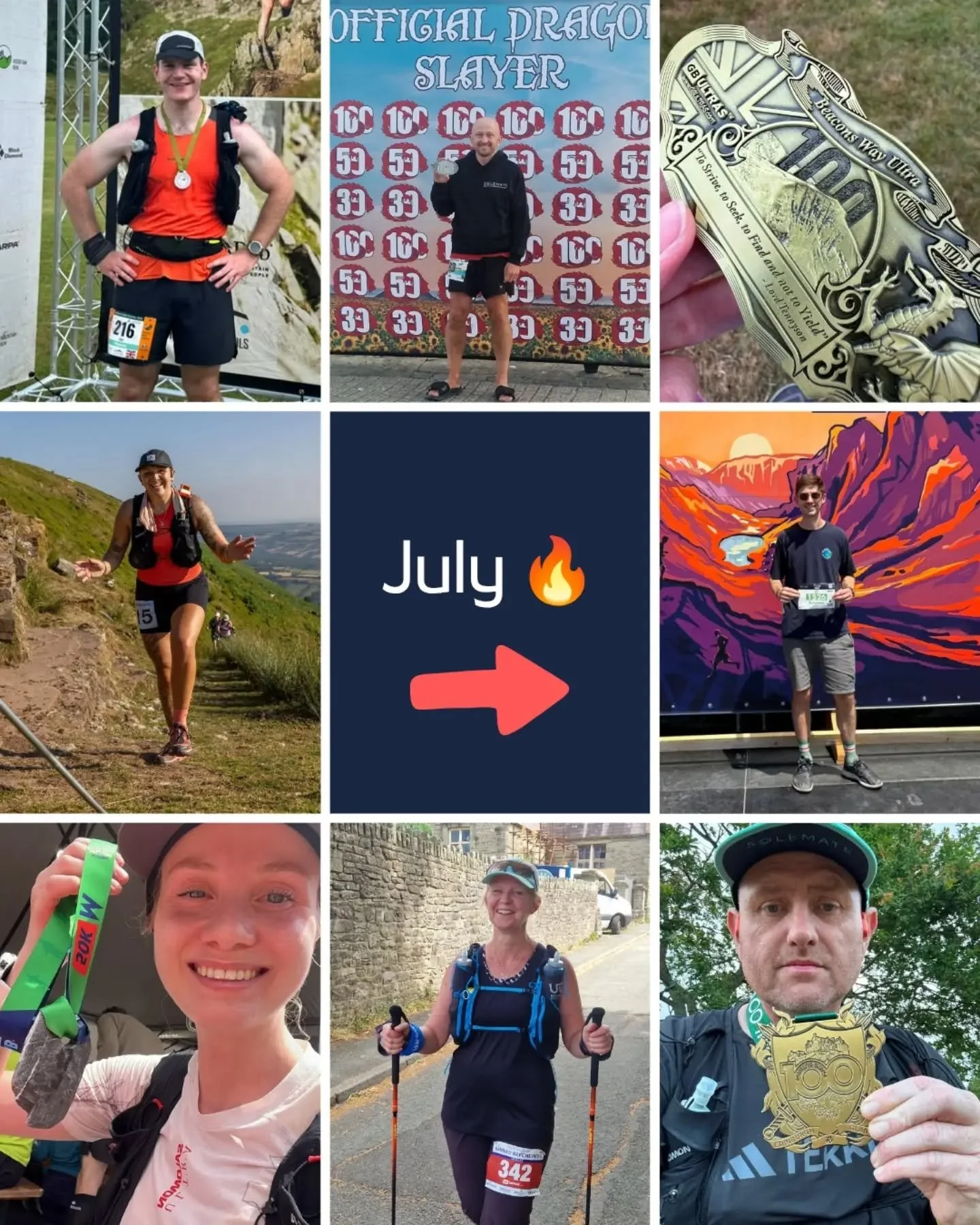 July...what a month! 🙌

It's been an incredible few weeks for my coached runners, taking on challenges across the UK and Europe:

✅ PIGUM Half
✅ Black Mountains Ultra 50
✅ UTMB Restonica
✅ Dragon 100M
✅ UTMB Eiger
✅ Rab Pinnacle Ridge Extreme
✅ Beac
