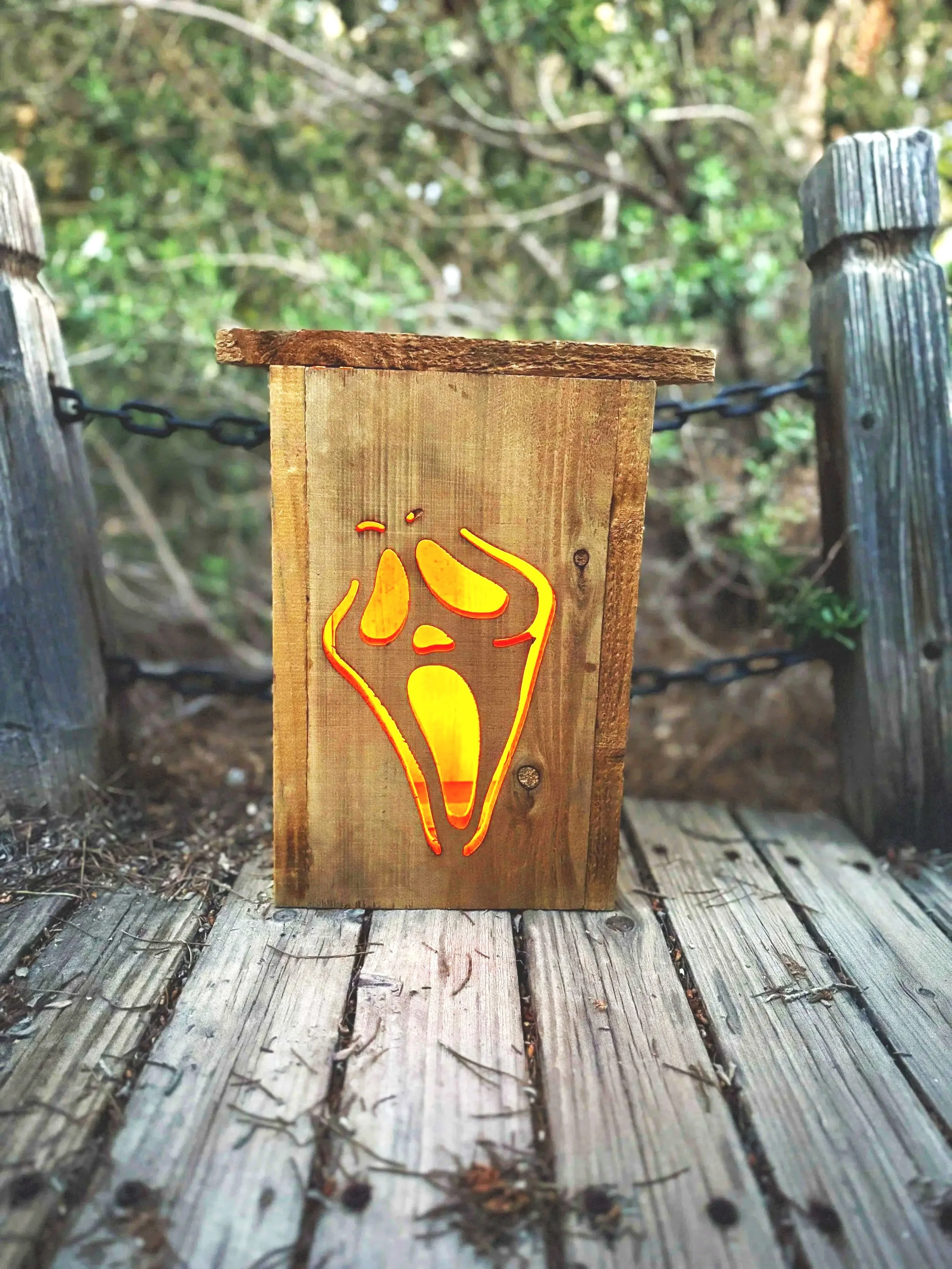 Hi, I’m Ghost Head! | Personalized Cedar Halloween Lantern