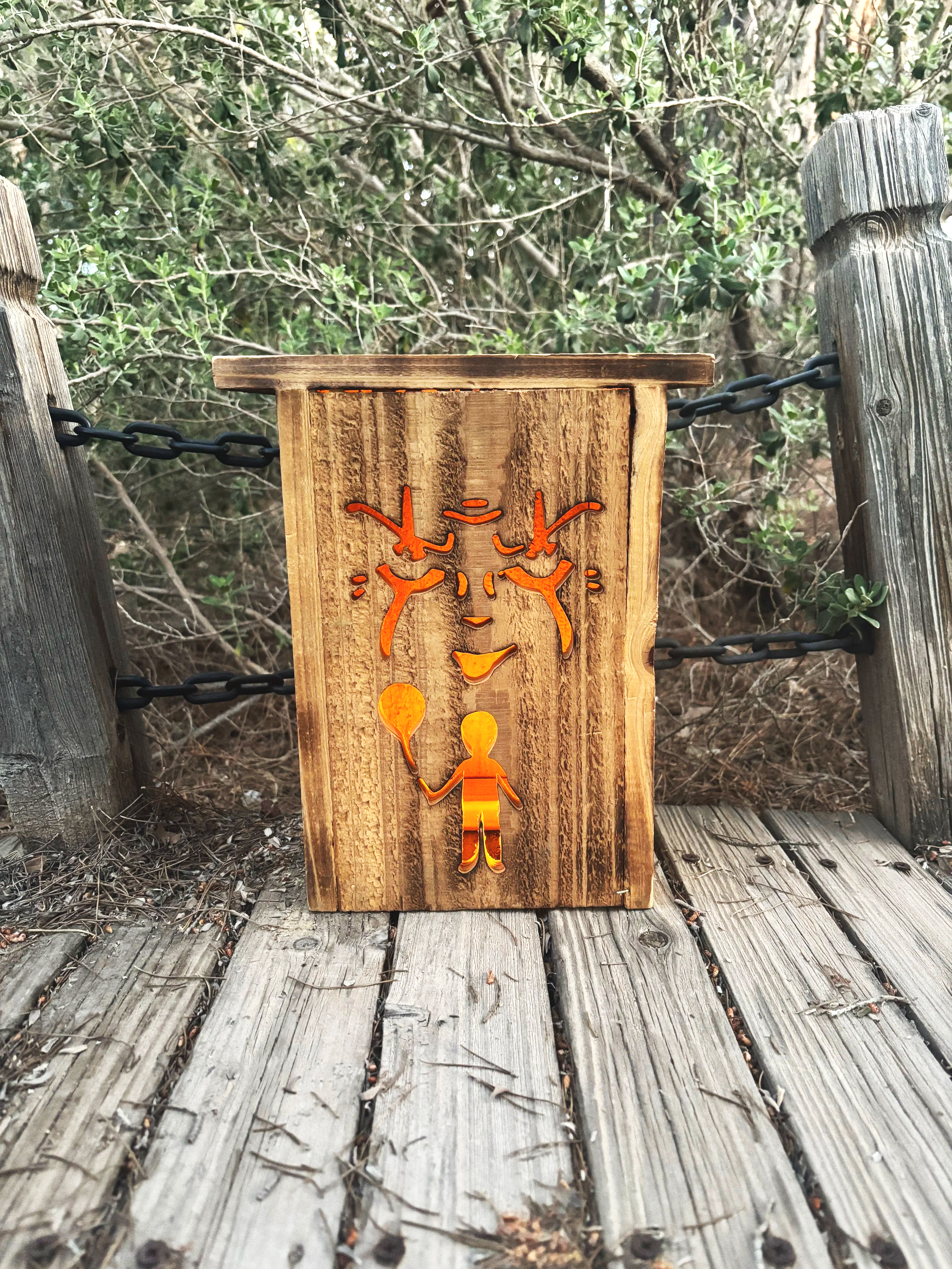 Hi, I’m NickleDumb! | Personalized Cedar Halloween Lantern