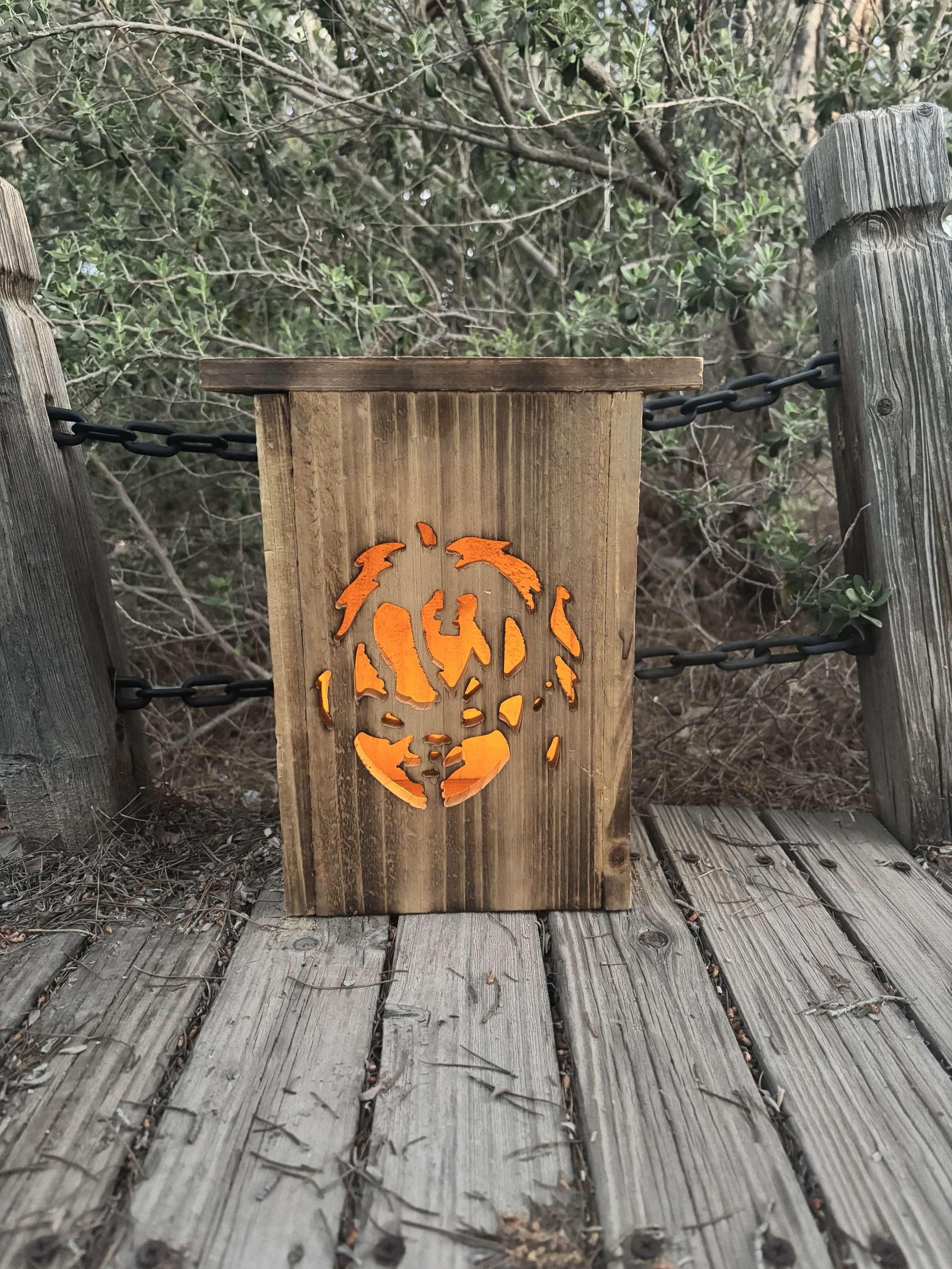 Hi, I’m Chuck E! | Personalized Cedar Halloween Lantern