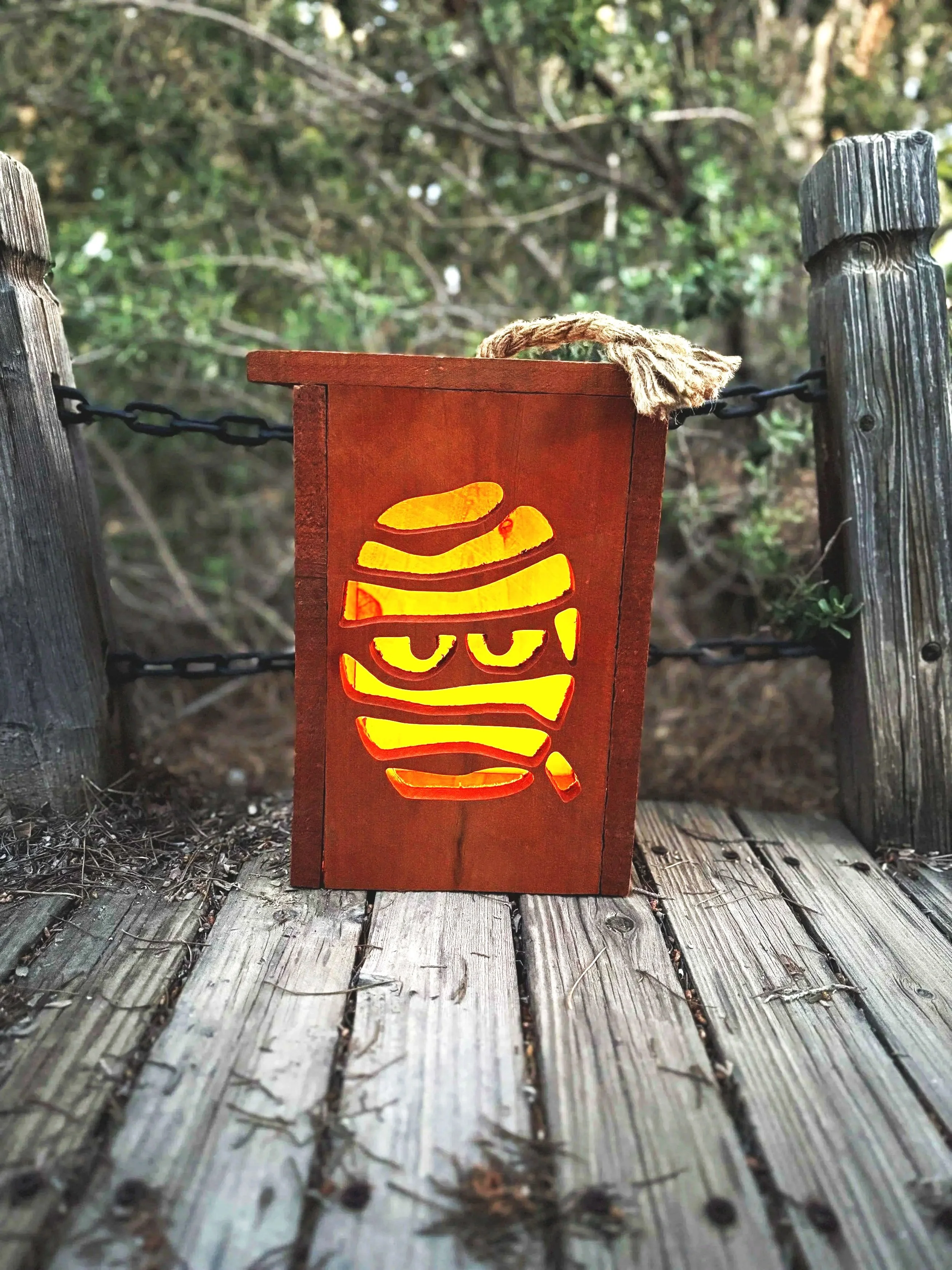 Hi, I’m Mum E! | Personalized Cedar Halloween Lantern