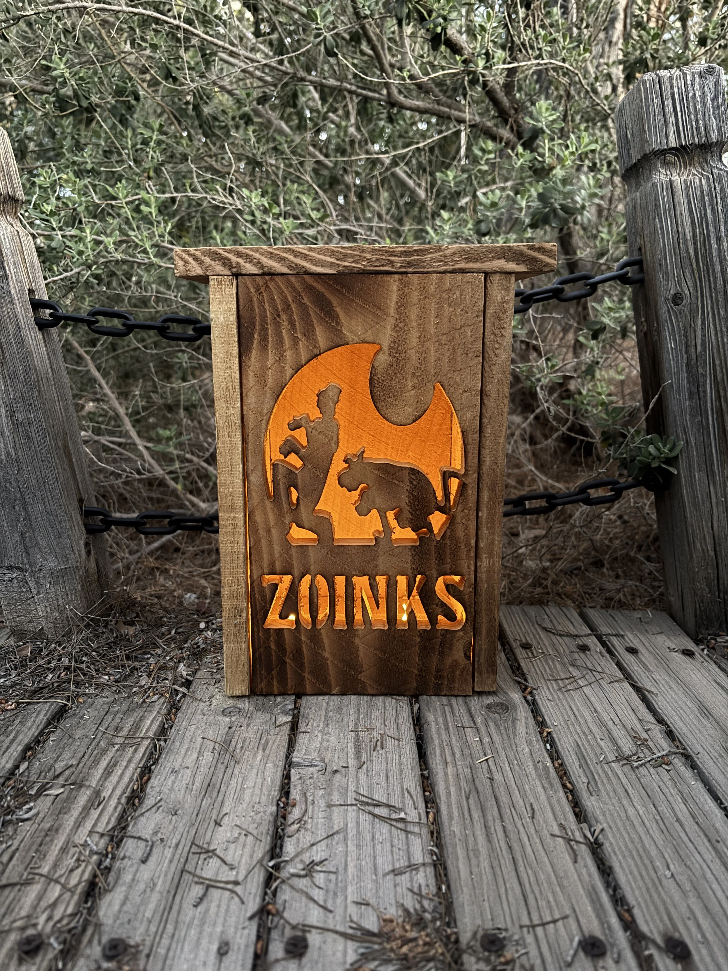 Hi, I’m Zoinks! | Personalized Cedar Halloween Lantern