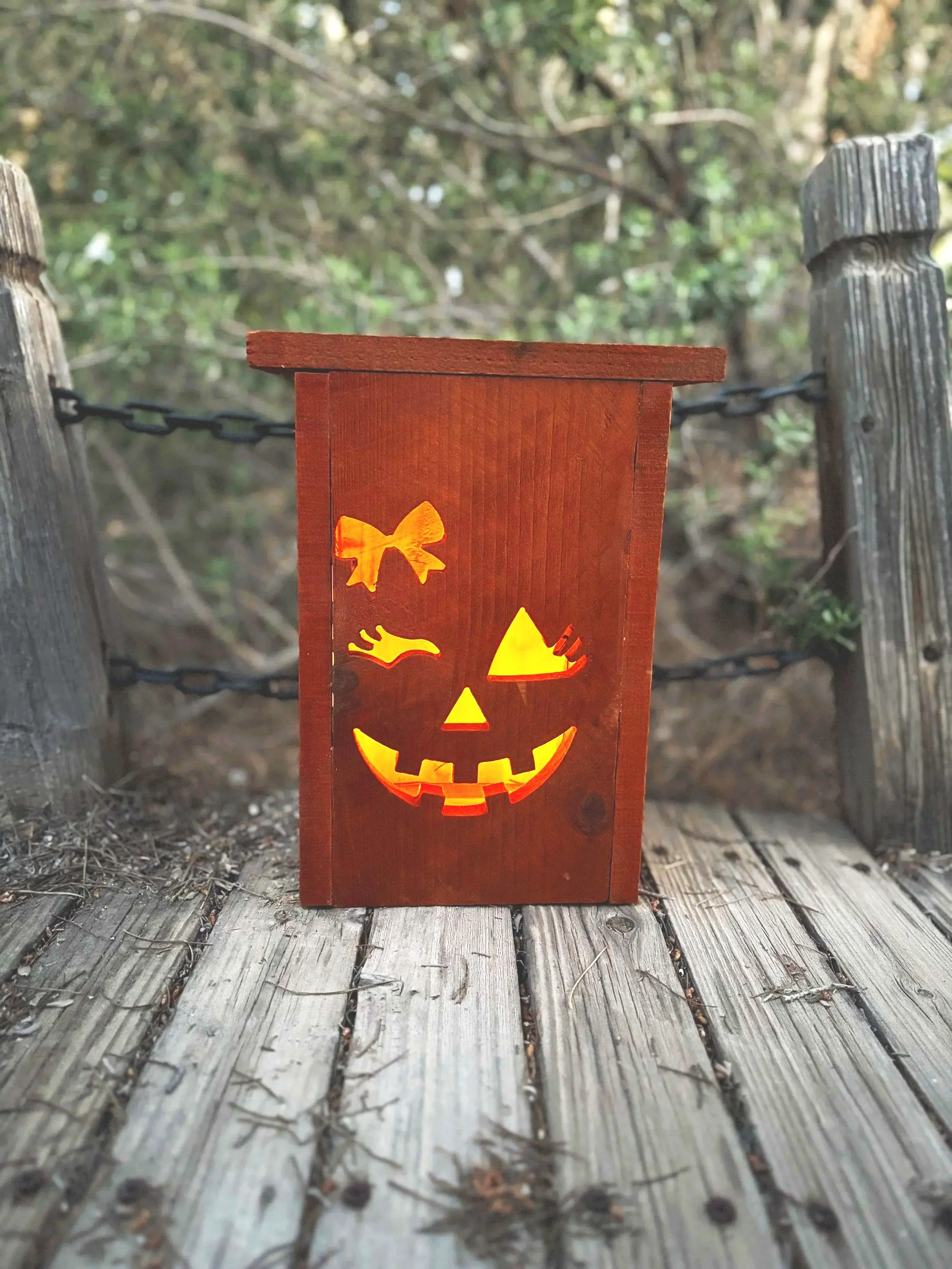 Hi, I’m Sabitha! | Personalized Cedar Halloween Lantern
