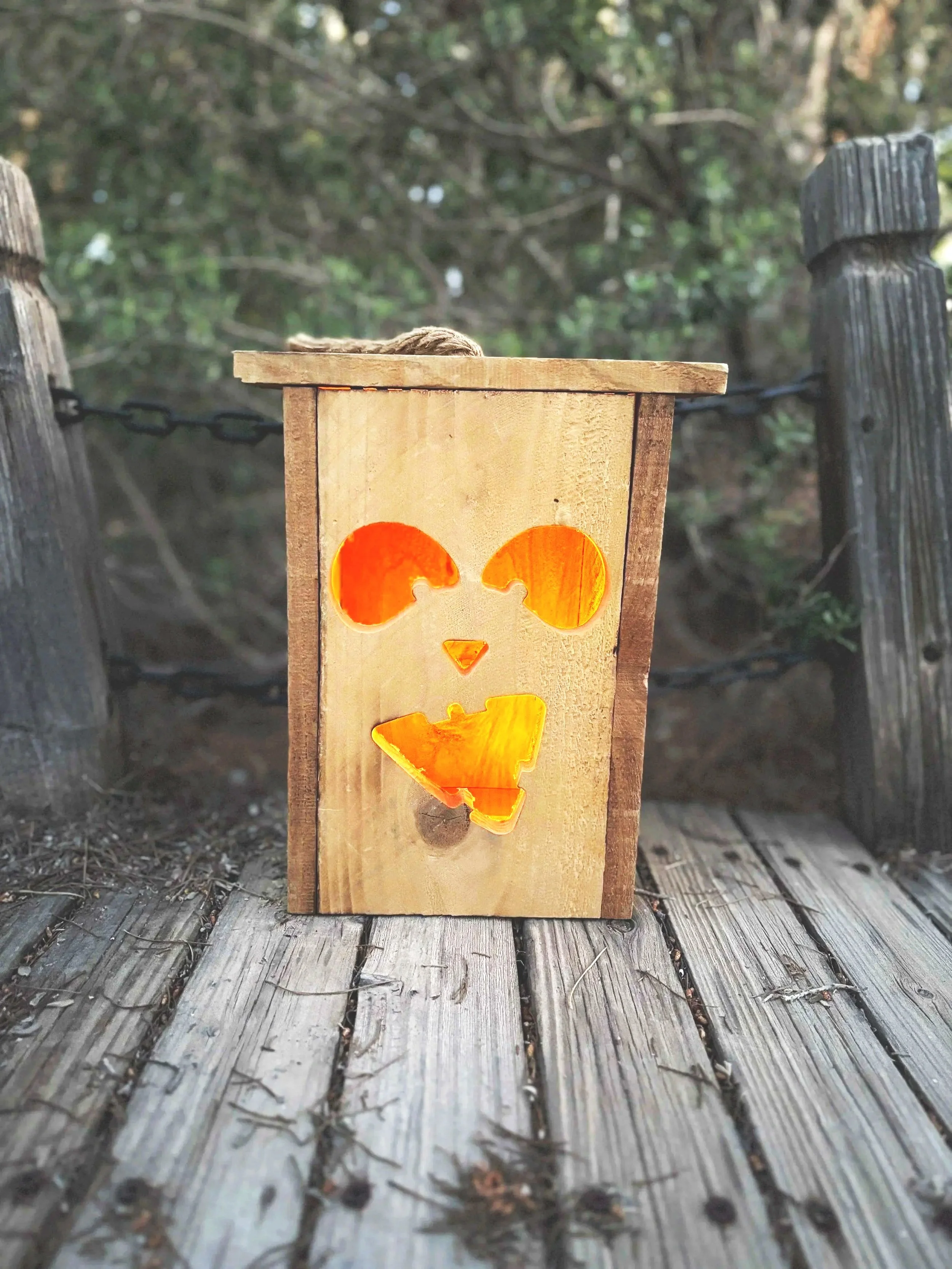 Hi, I’m Cheeze! | Personalized Cedar Halloween Lantern