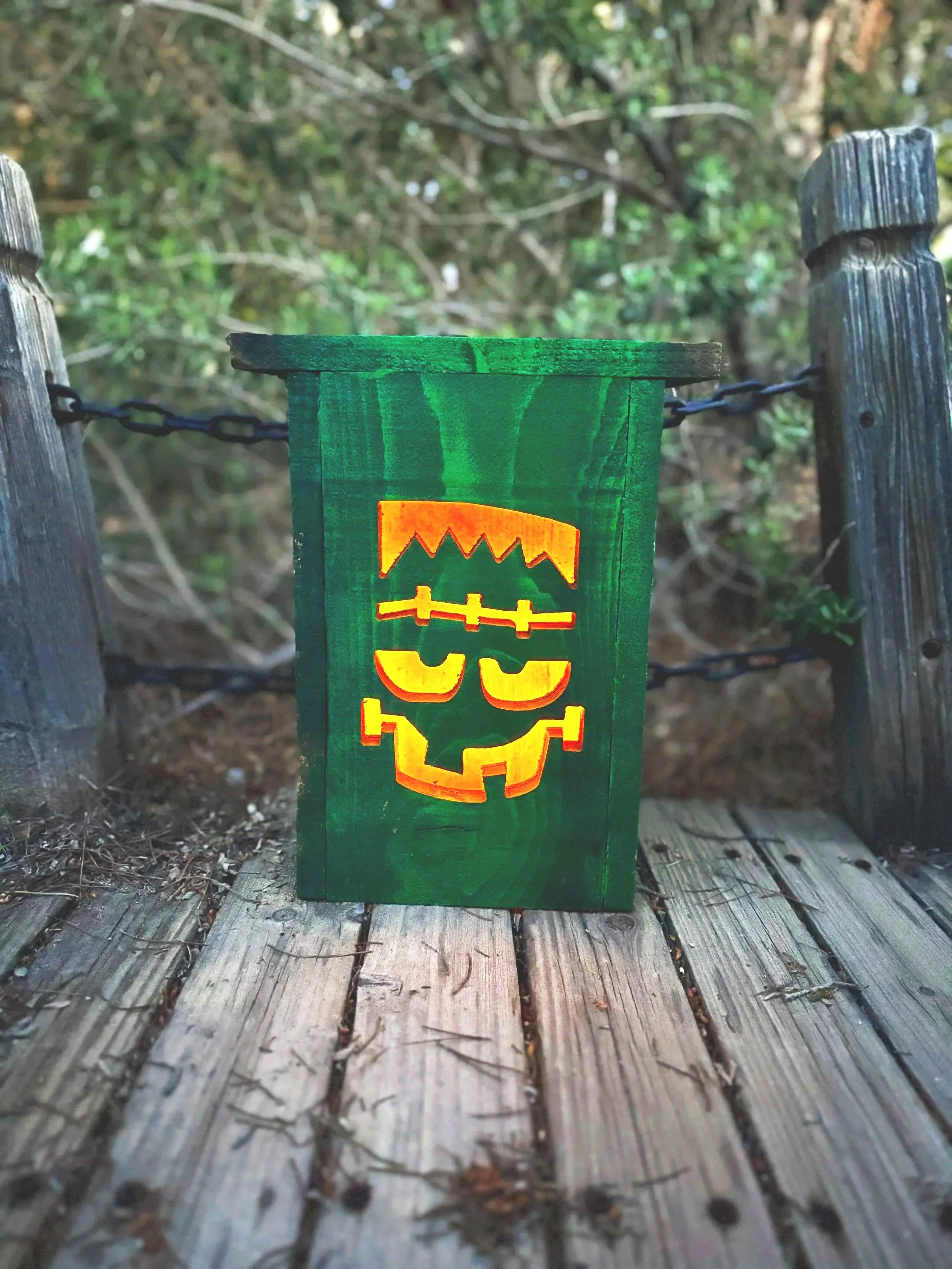 Hi, I’m Frankie! | Personalized Cedar Halloween Lantern