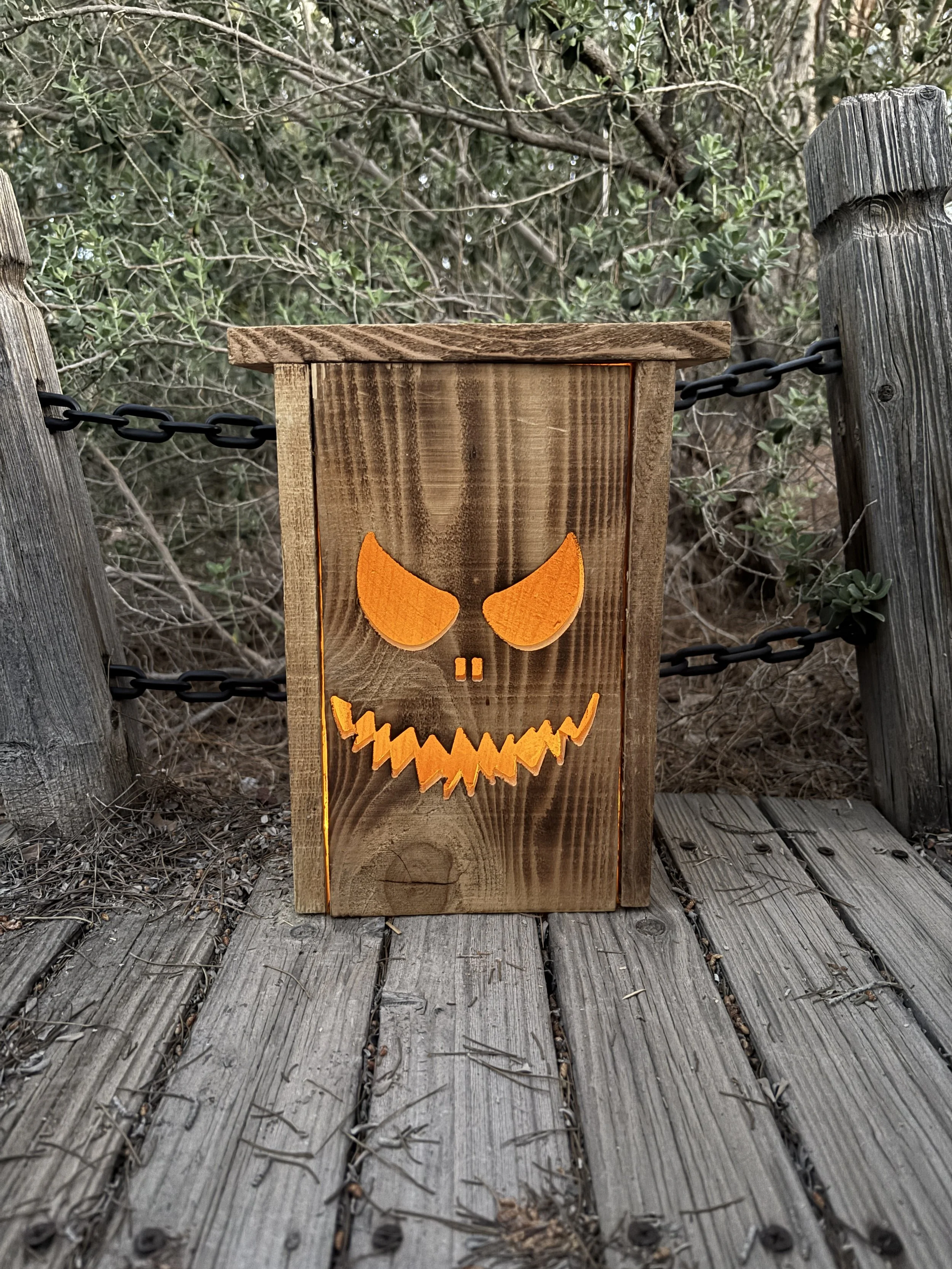 Hi, I’m Damien! | Personalized Cedar Halloween Lantern