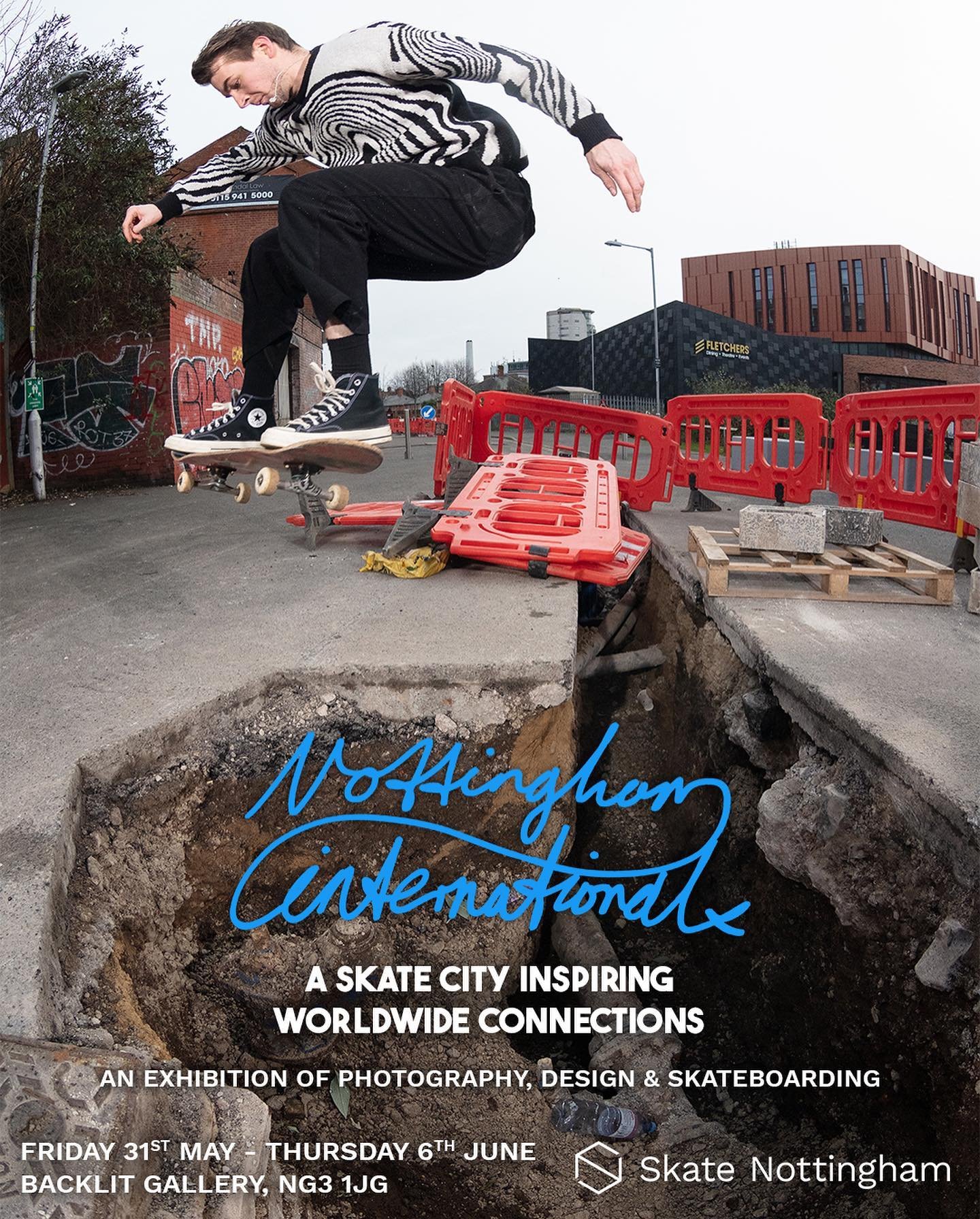 Nottingham, international - a new exhibition of photography, design &amp; skateboarding by Skate Nottingham!⁣
⁣
Launching Friday 31st May at @backlitgallery, this exhibition focuses on Nottingham as a skate city that inspires worldwide connections. ⁣