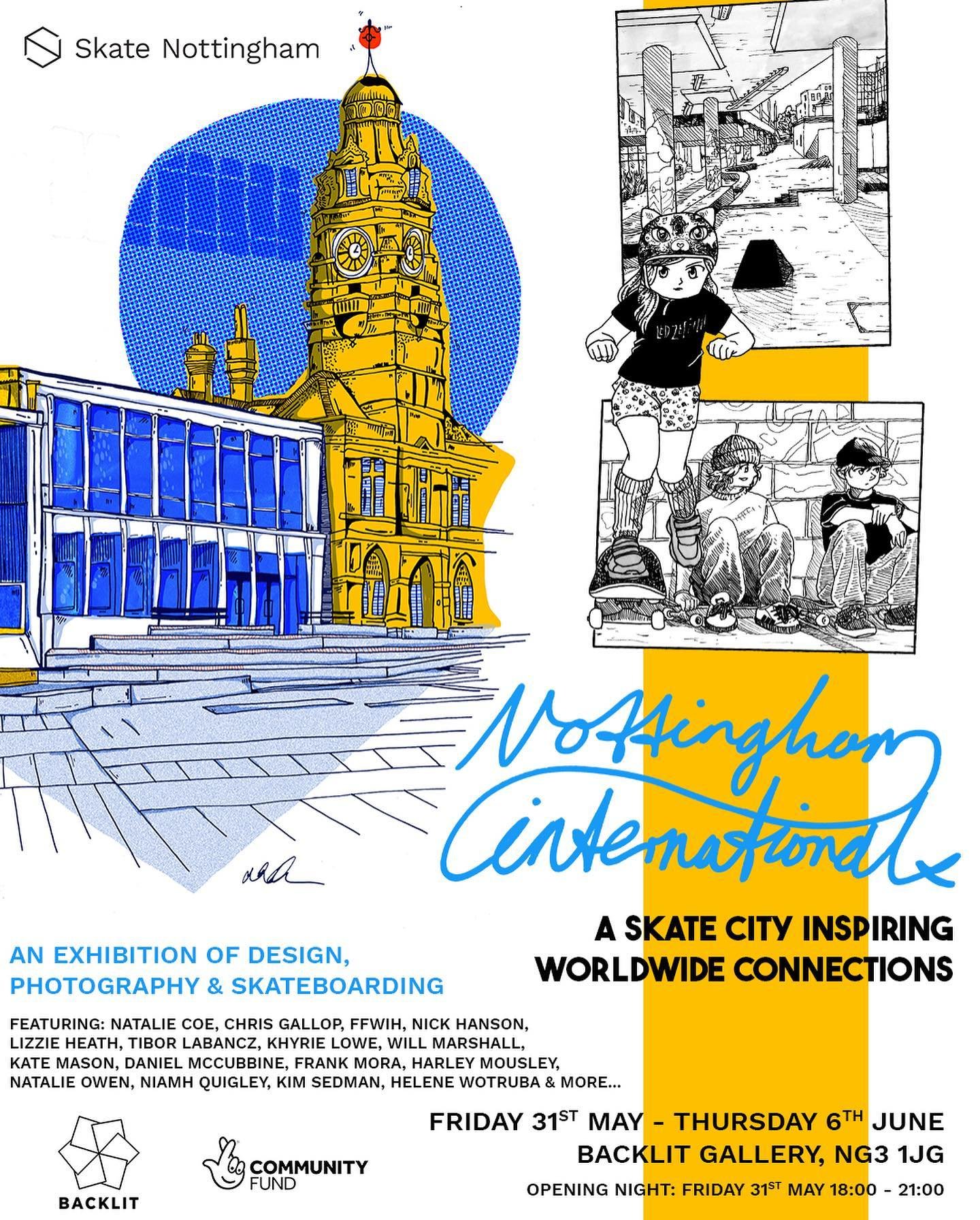Nottingham, international - our new exhibition at @backlitgallery, opens Friday 31st May, 18:00 - 21:00.⁣
⁣
With this exhibition, we&rsquo;re celebrating Nottingham and pushing its reputation as a &lsquo;skate city&rsquo;, a worldwide destination for