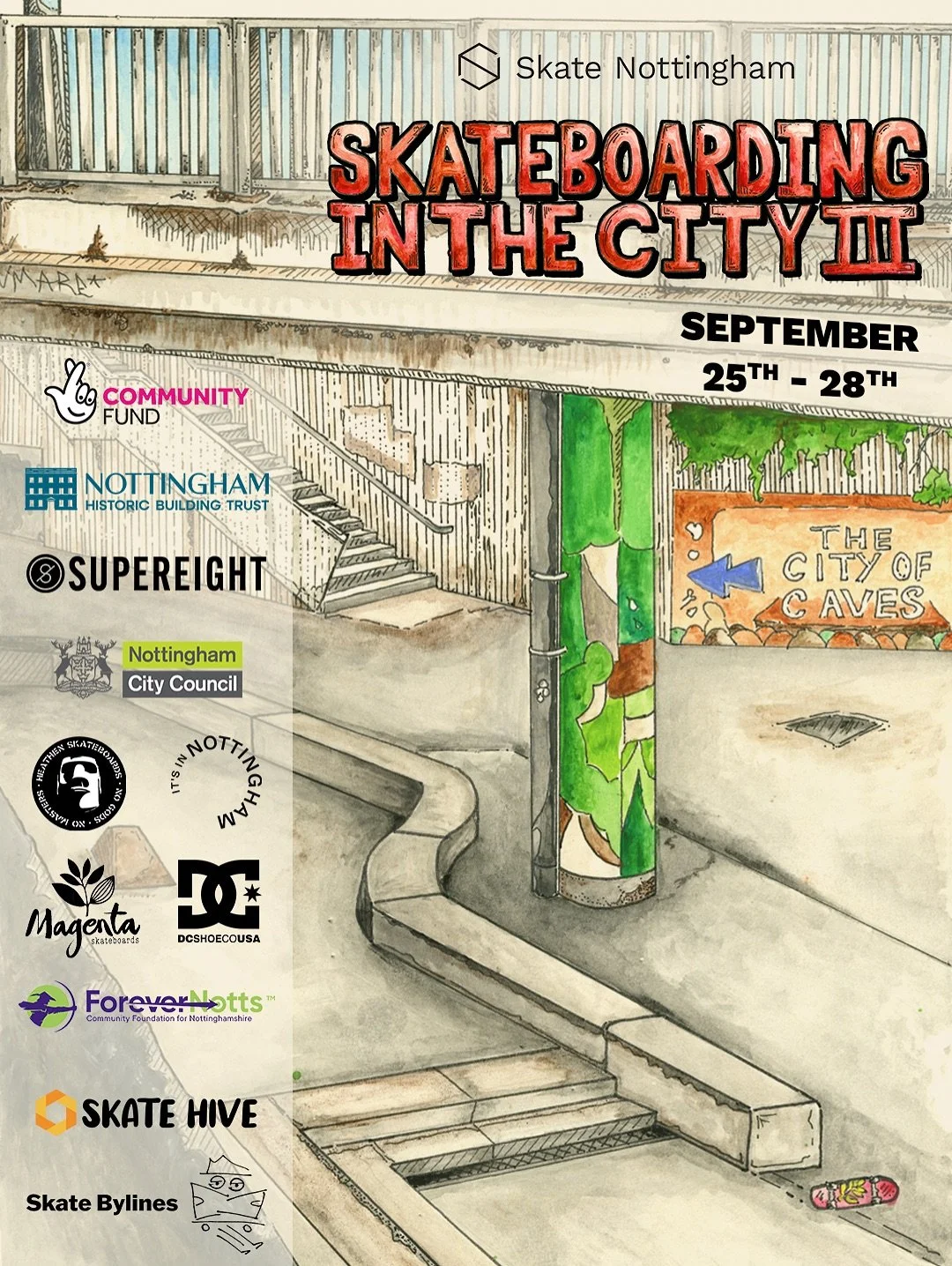 Skateboarding in the City III is now under way! We&rsquo;re stoked to be working with locals and bringing so many UK heads to our city. ⁣
⁣
Check our website or pinned Instagram post for the full programme of the next 4 days. Full addresses of all lo
