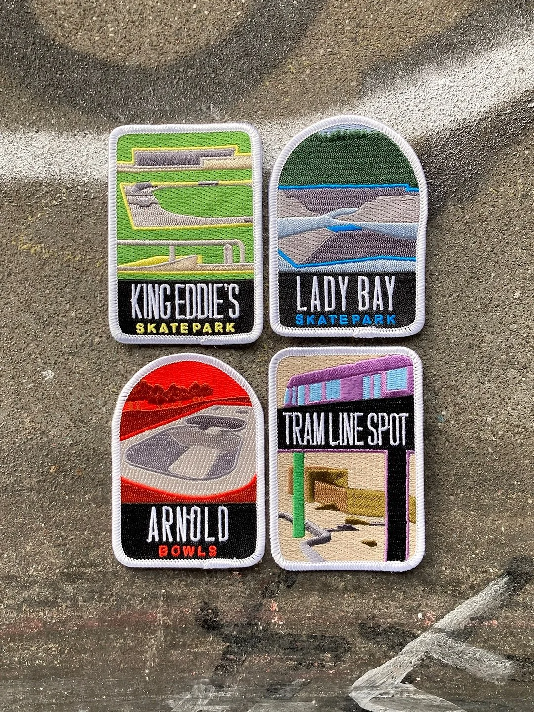 Tram Line Spot patch out now!⁣⁣
⁣⁣
Just in time for Christmas, we&rsquo;ve designed a new embroidered patch to add to our skatepark patches collection - perfect for your jacket, bag, suitcase, hat, or just to collect!⁣⁣
⁣⁣
skatenottingham.co.uk⁣⁣ (li