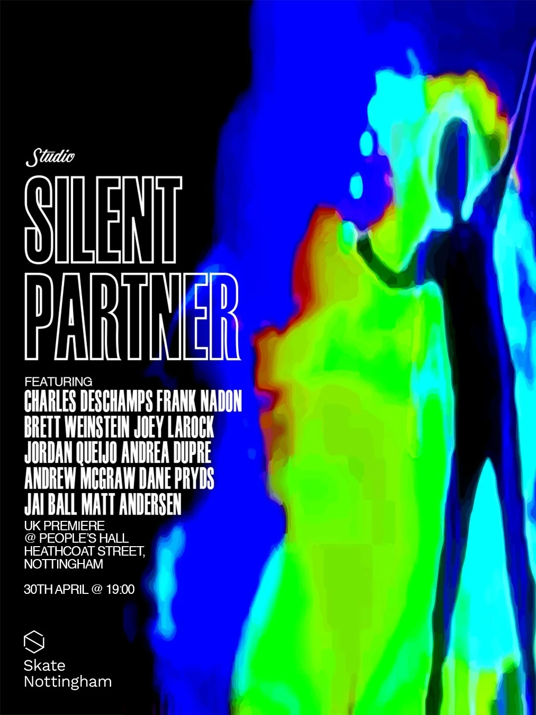We&rsquo;re stoked to share that our skate video night this Thursday 30th will include the UK premiere of the new @studioskateboards video, SILENT PARTNER!⁣
⁣
Come hang out in People&rsquo;s Hall in Nottingham city centre from 17:30 - 19:30, where we