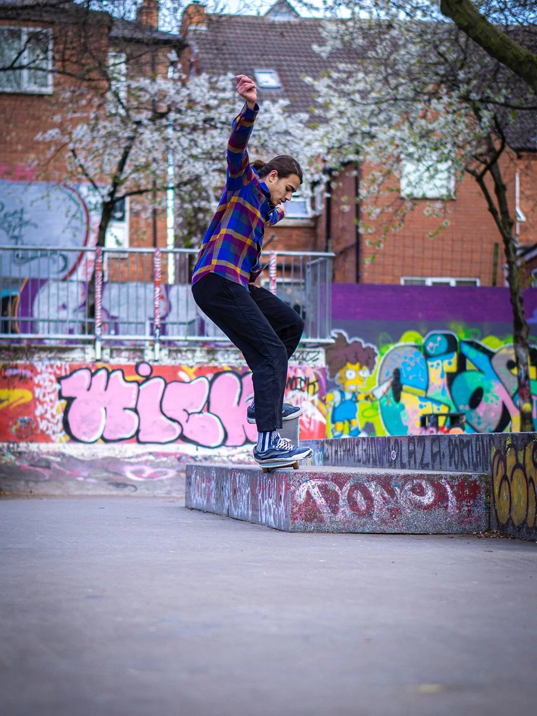 Rohan nosegrinds into our Hyson Green exhibition, snapped by @milesd_photo in 2021. Plus a driveway boneless from Miles himself, in 2020!⁣
⁣
Our exhibition at @new_art_exchange has its final day tomorrow, Wednesday 26th August, from 10:00 - 16:00. St