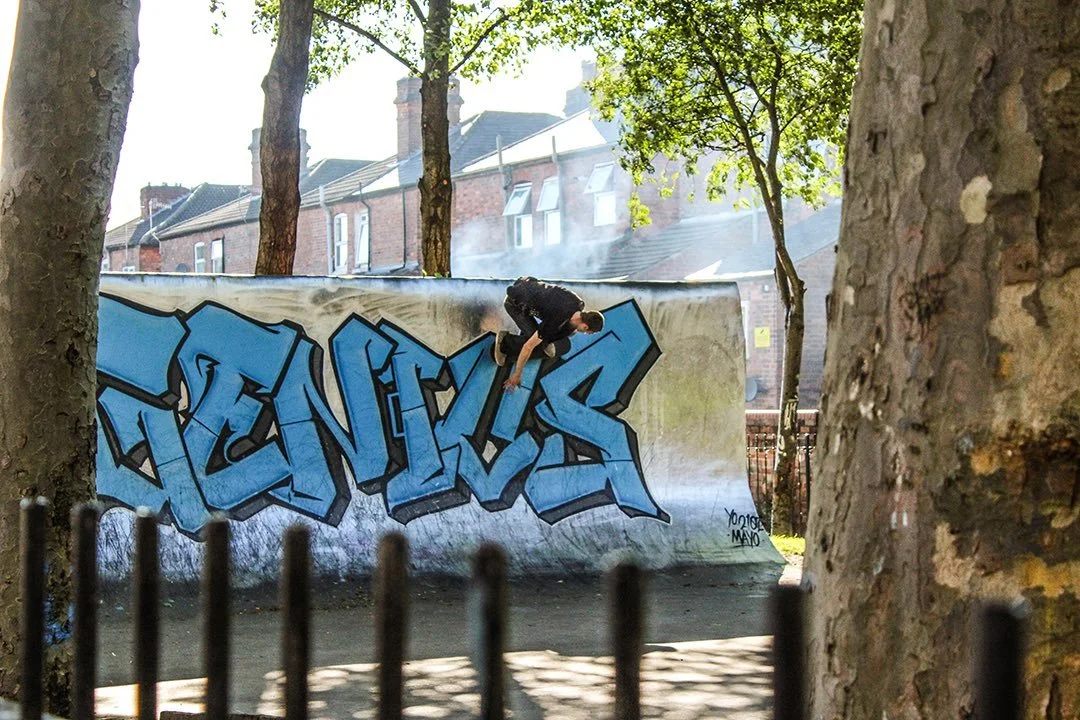 Paul Lock up the Maples Street vert wall in 2012, shot by @two_shot_sequence - one of our favourites in our recent exhibition at @new_art_exchange. ⁣
⁣
If you missed it, watch the 10-min film about Hyson Green, Maples Street skatepark, and the connec