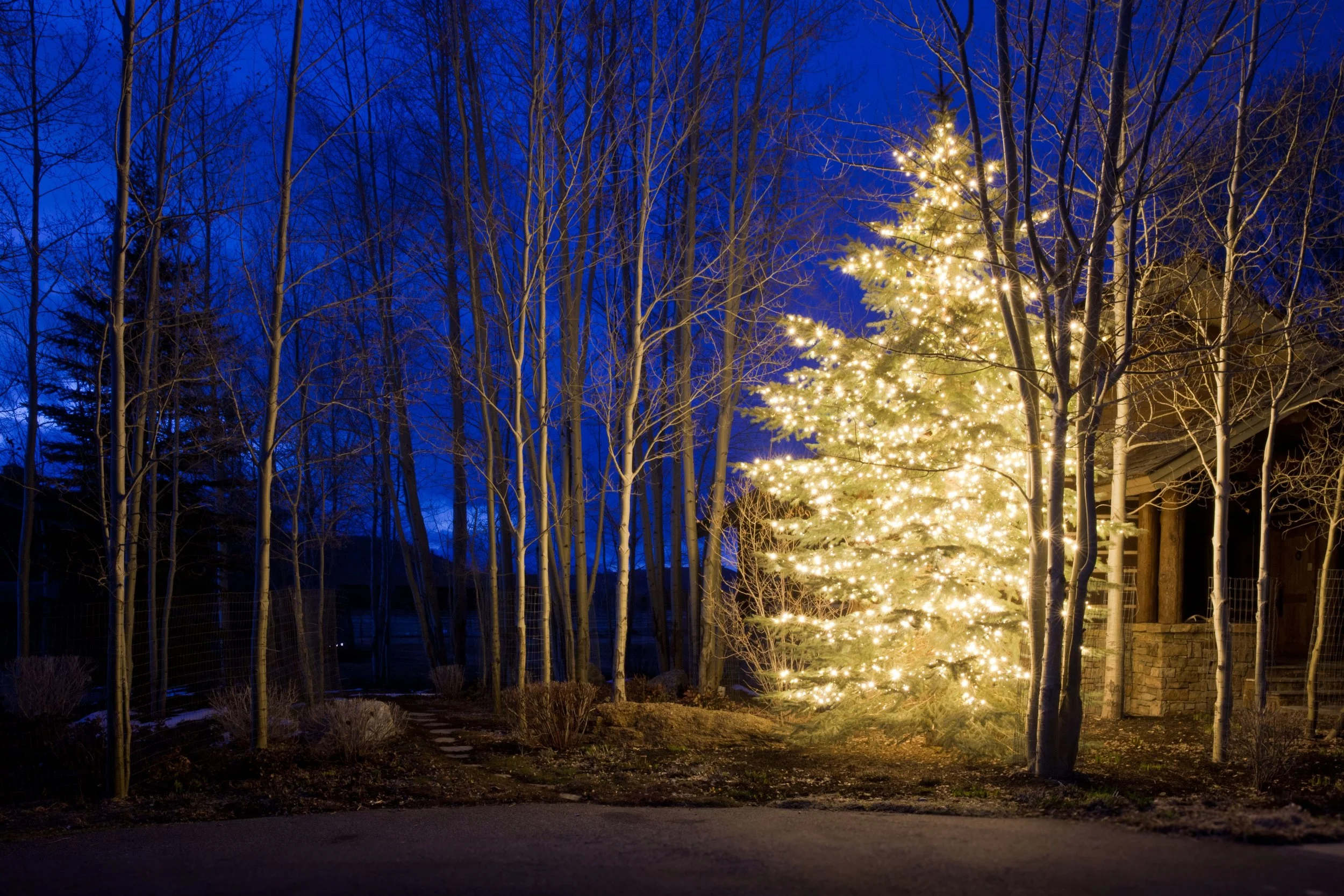 Teton Village, WY holiday lighting