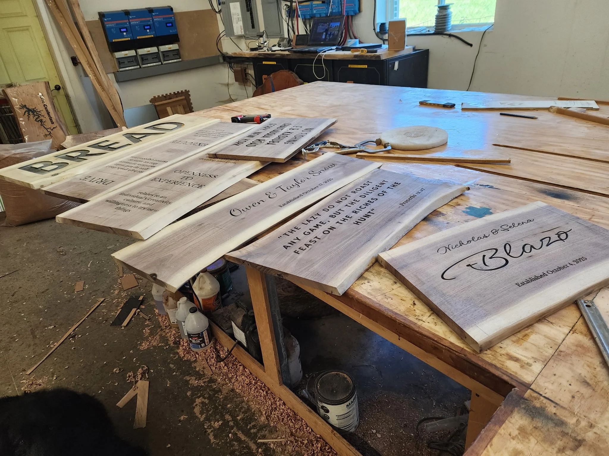 Custom signs being made