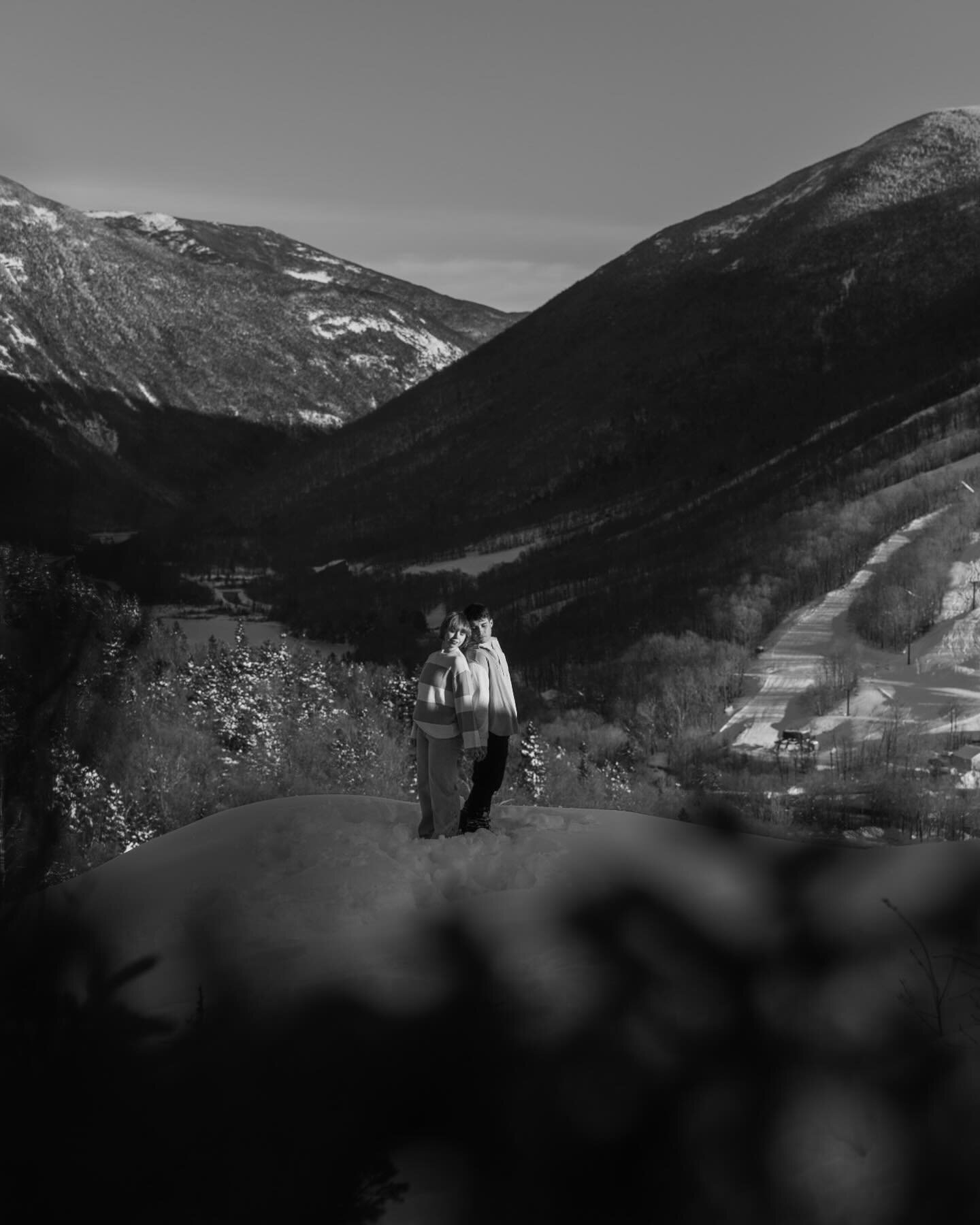 As everyone knows we had an insane snow storm this weekend in the north country haha but that didn&rsquo;t stop my adventurous couple from hiking up one of our smaller peaks to take some amazing engagement photos during golden hour last night! 💍 🌞 