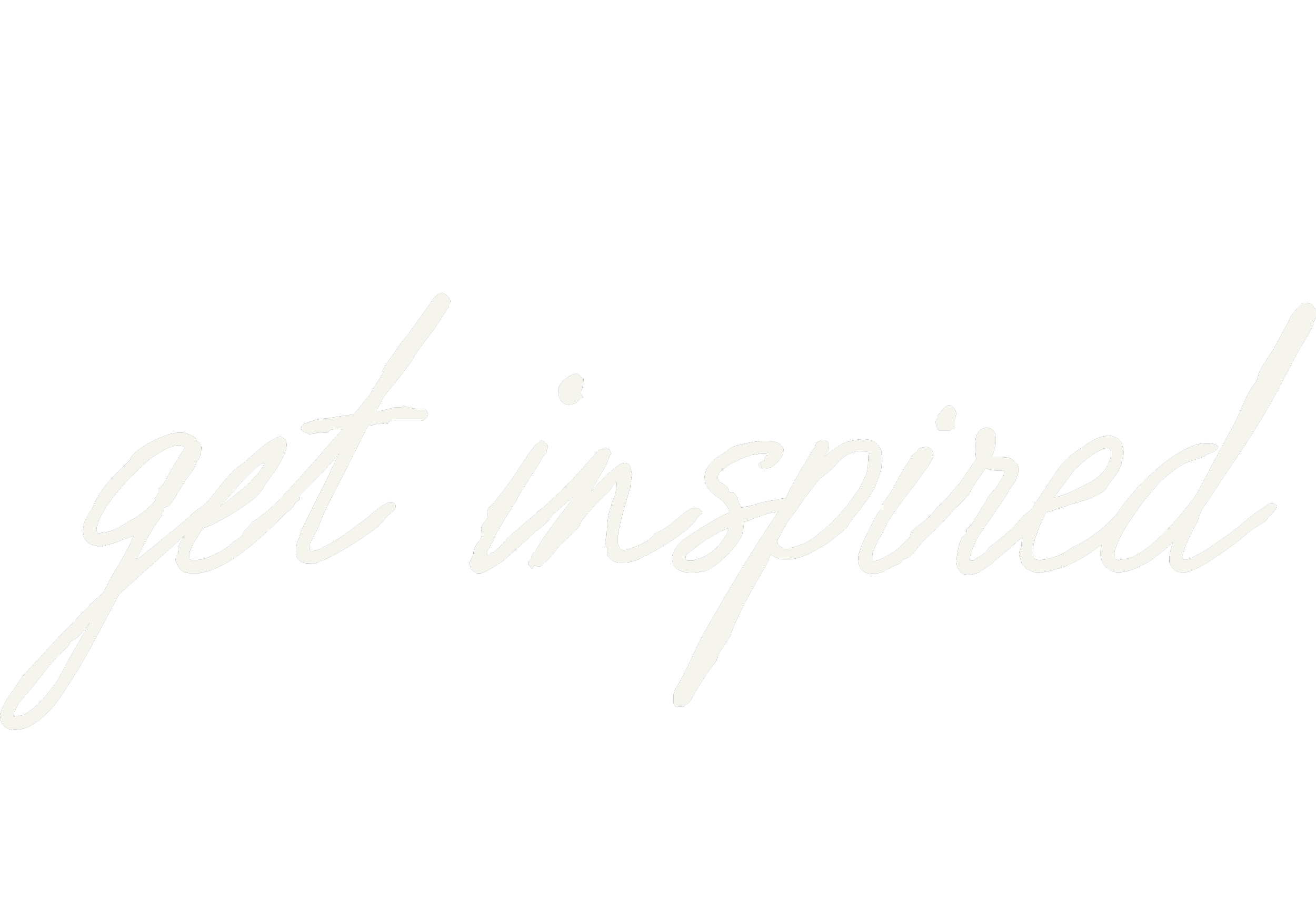"get inspired" handwritten in white on black background
