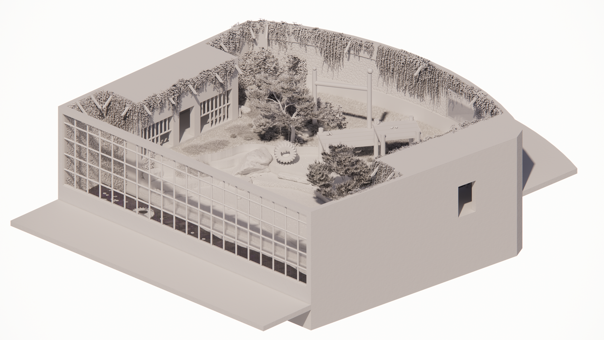 Grayscale of Orthographic view.