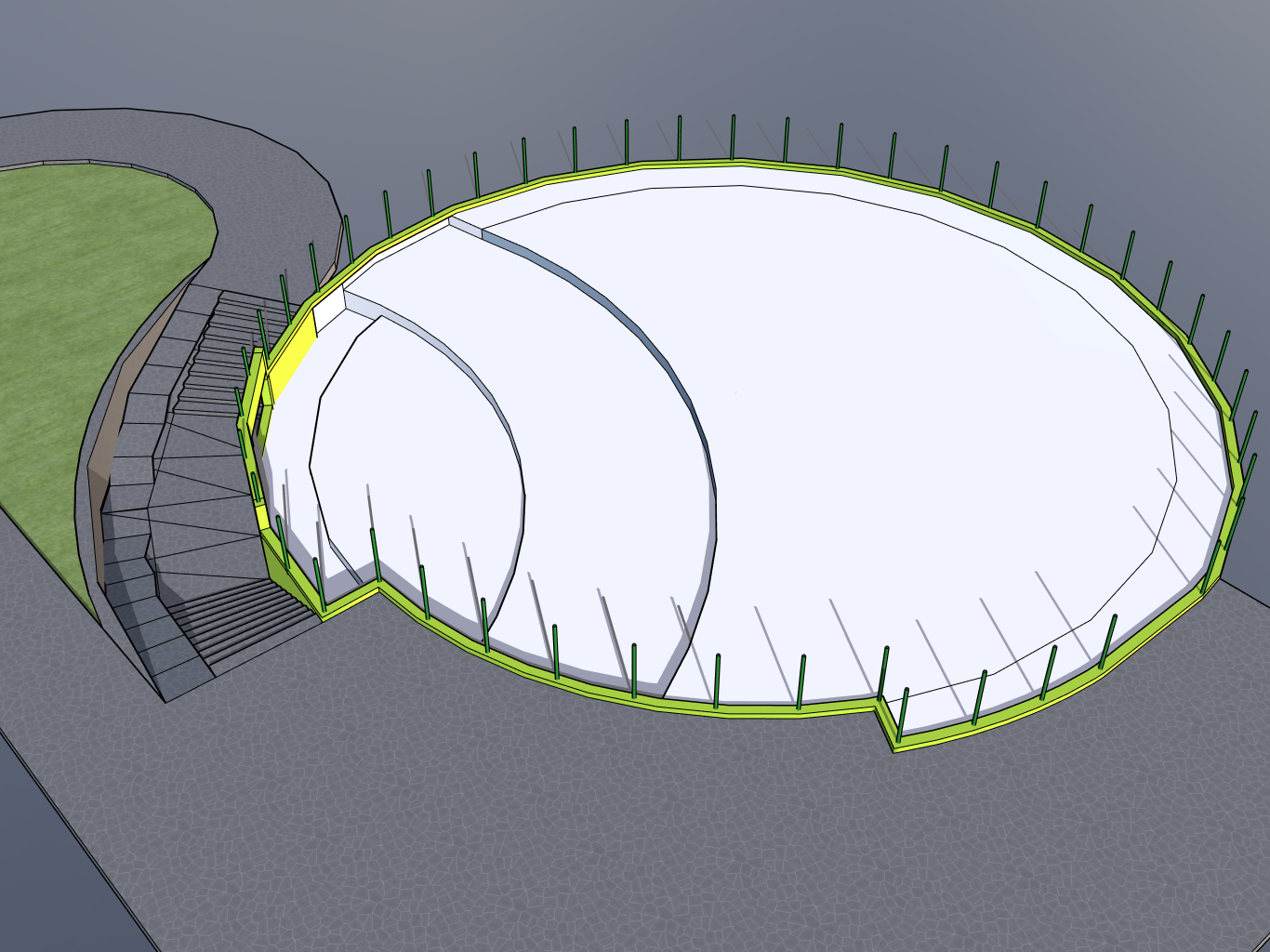 Gharial enclosure redesign concept with underwater viewing.