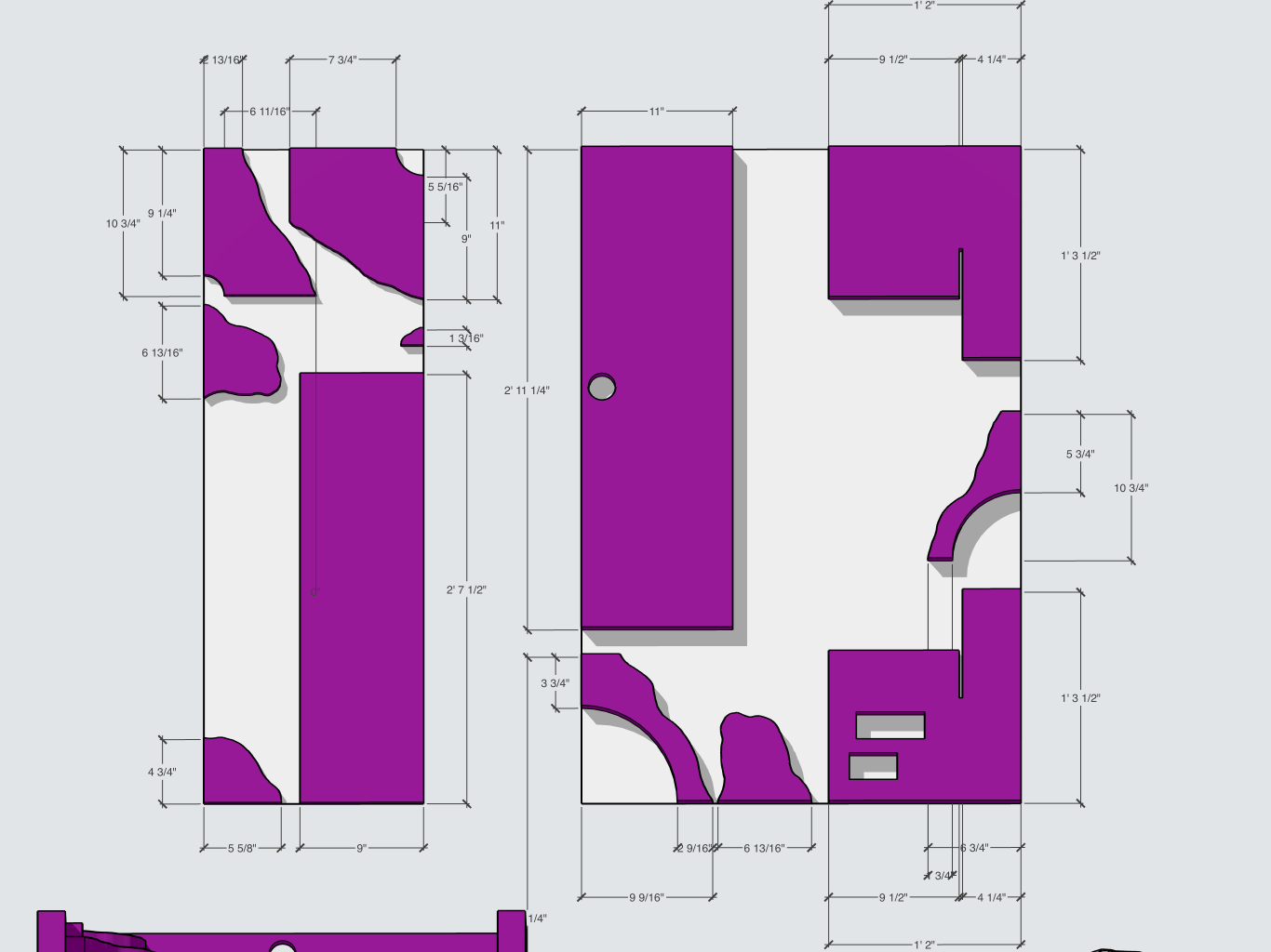 Placement of foam elements for stencilling.