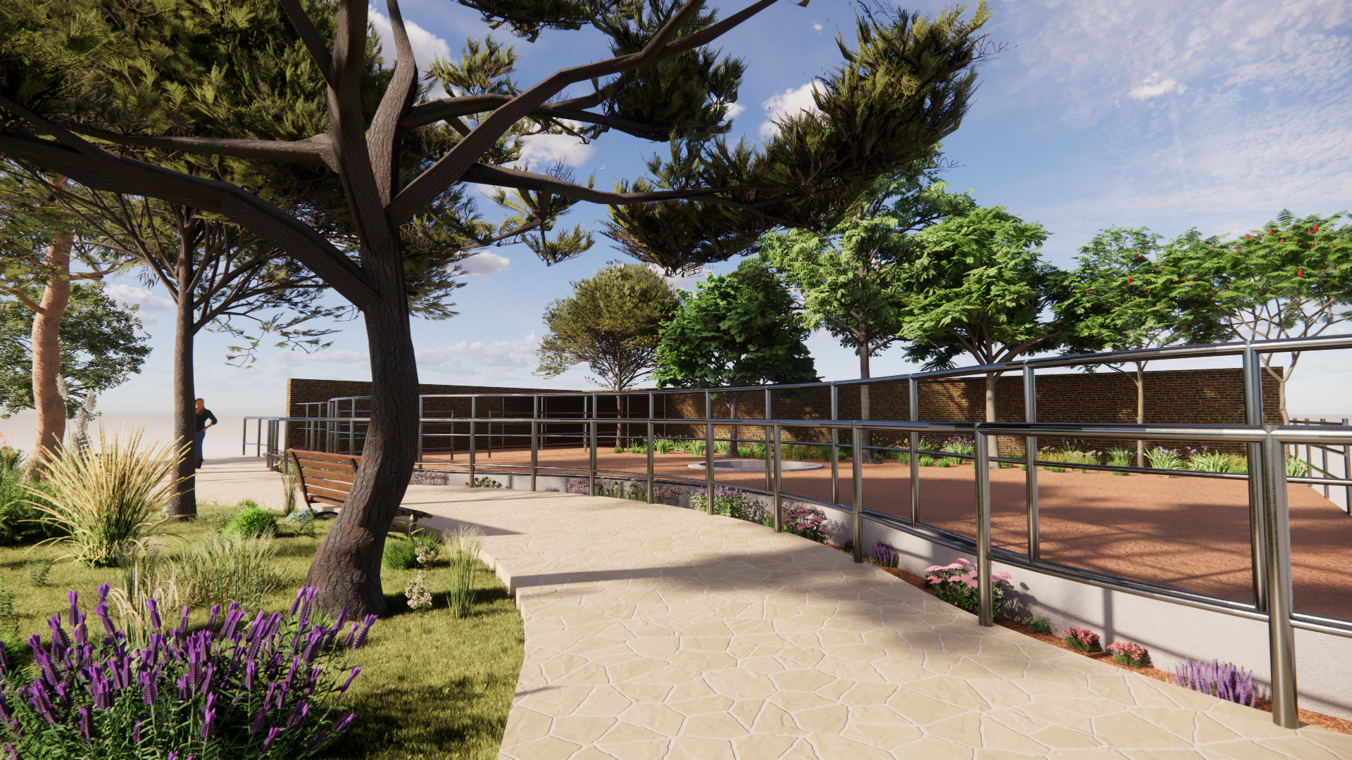 Ostrich enclosure render.