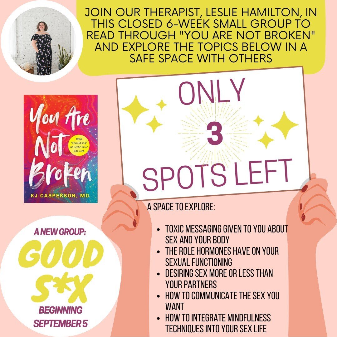 You still have two weeks to sign up for our group, Good S*x! We only have three spots left, head to the link in our profile to register. You do not want to miss it! 

#cincinnati #sextherapy #groups
