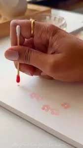 Arts and Crafts - Creating Cherry Blossom Wreath using Q tips