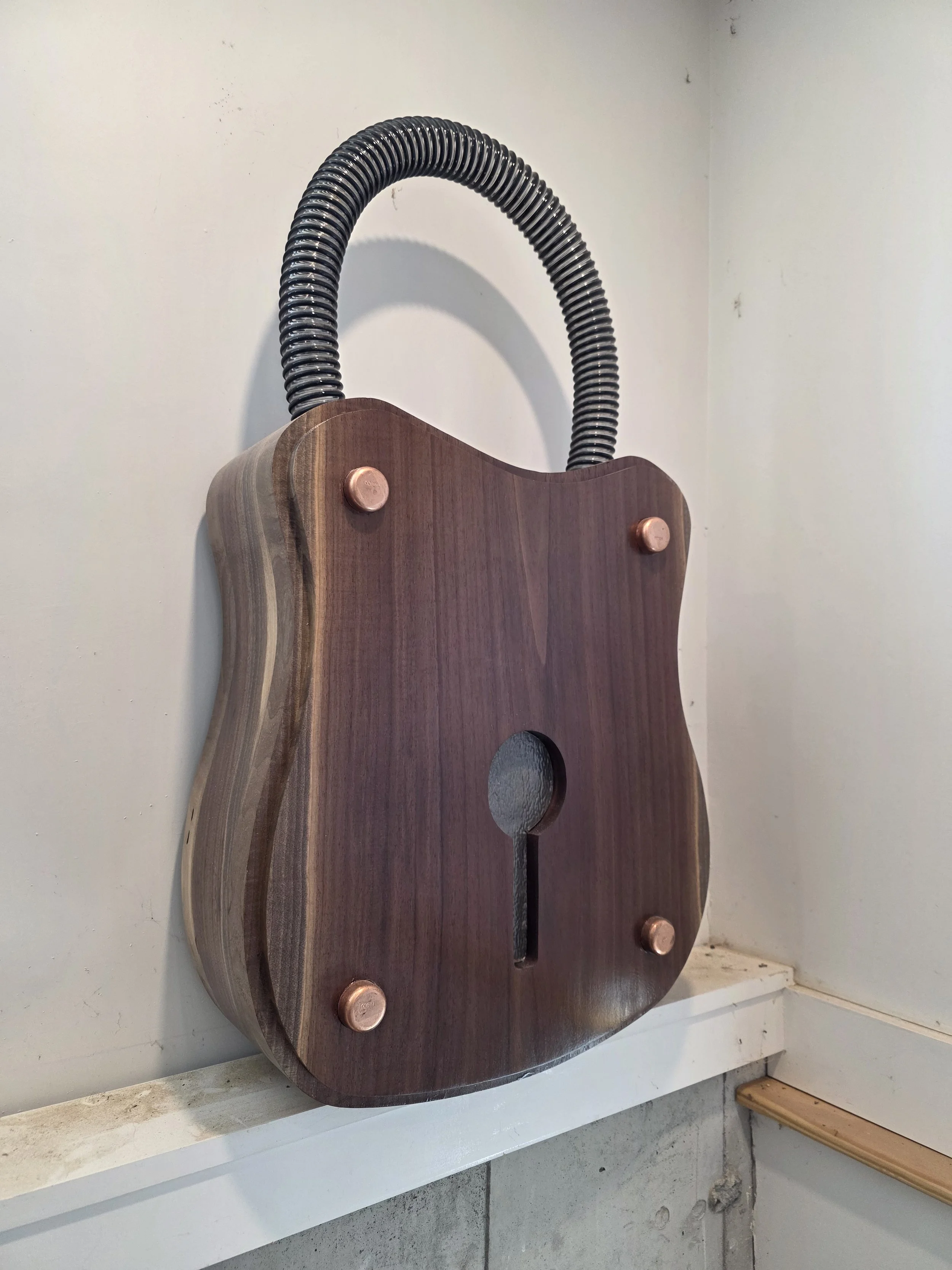 "Are you honest" | Walnut, copper, lead, hose