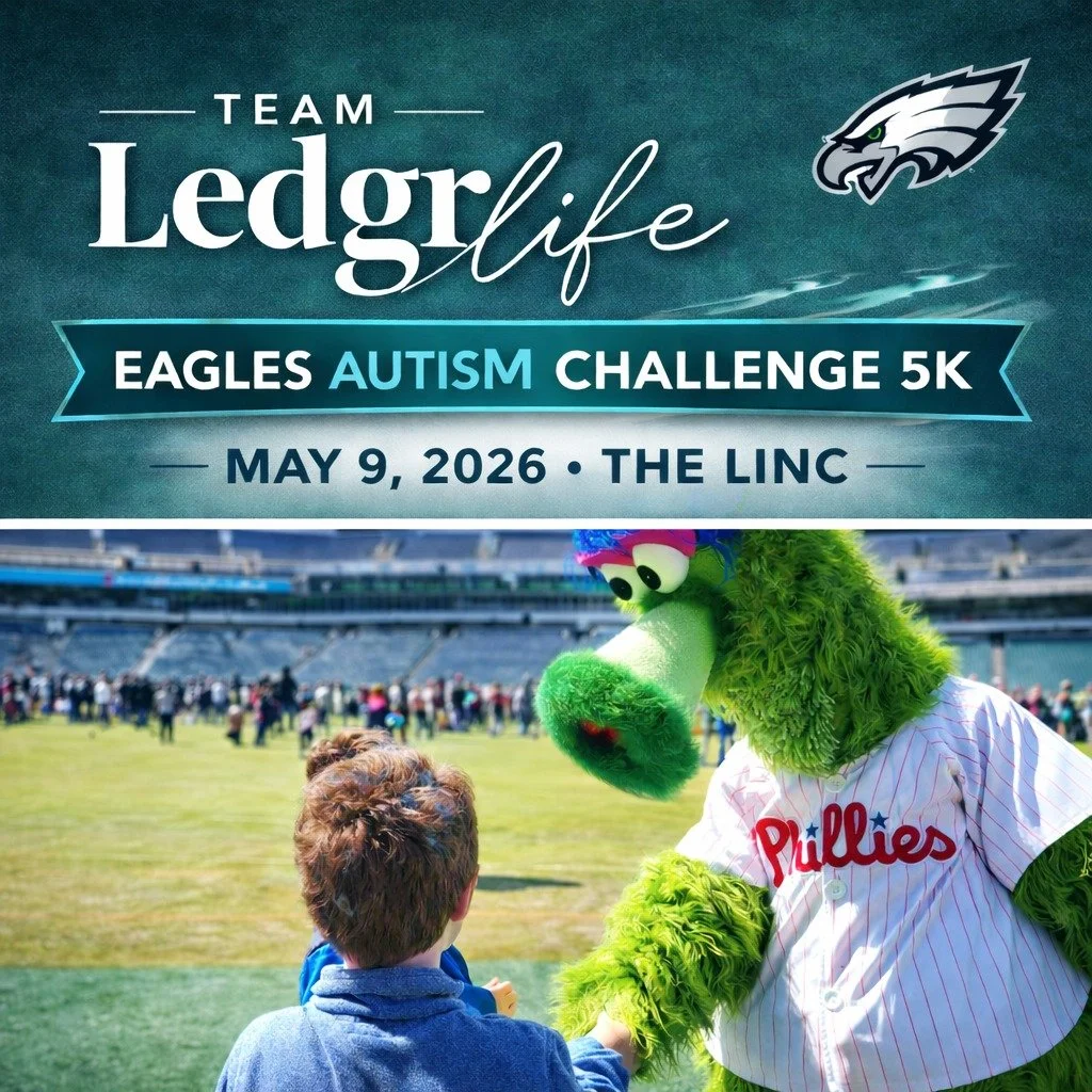We&rsquo;re stepping up this year &mdash; and walking and running &mdash; for something truly special.

Ledgr Life, LLC has created a team &mdash; Team Ledgr Life &mdash; for the Eagles Autism Challenge 5K at the Linc on May 9th.

This cause is close