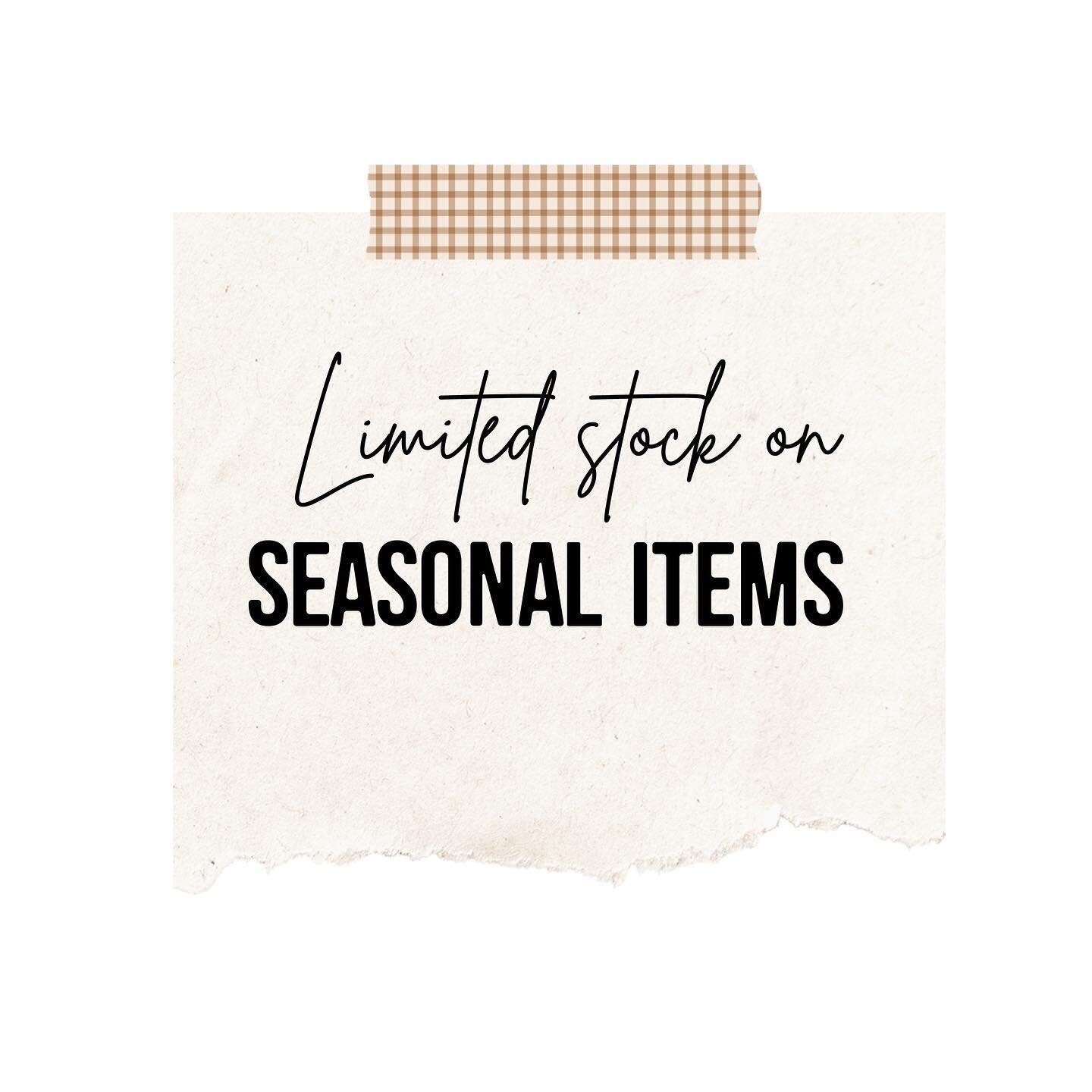 We have a limited stock on seasonal items 🍁 so come get it while we have it!!
