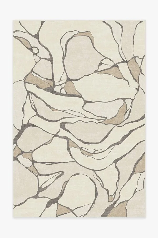 Ivory & Creme "Marble" Rug 6' x 9'