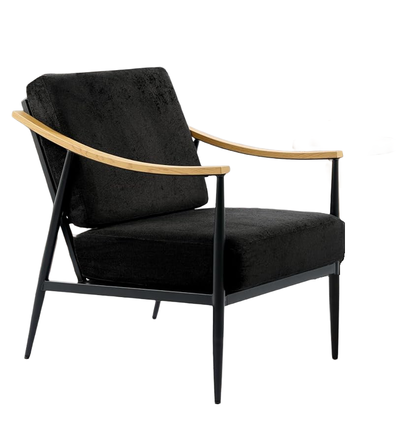 Black Swoop Arm Chair