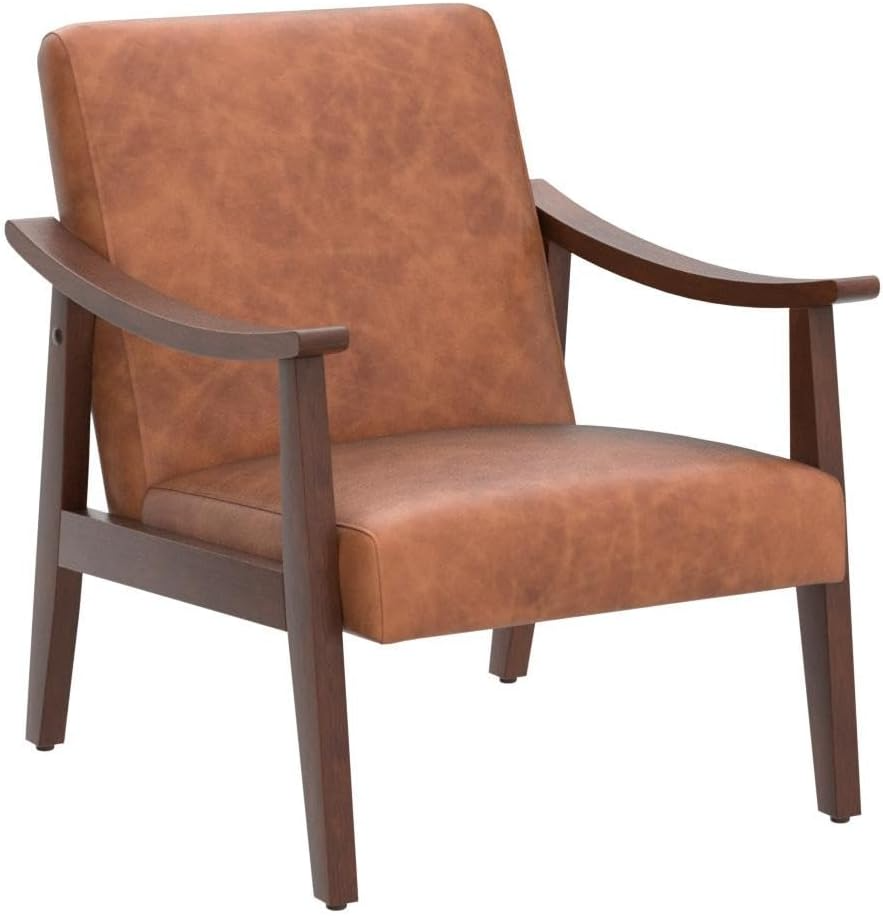 MidMod Leather Arm Chair