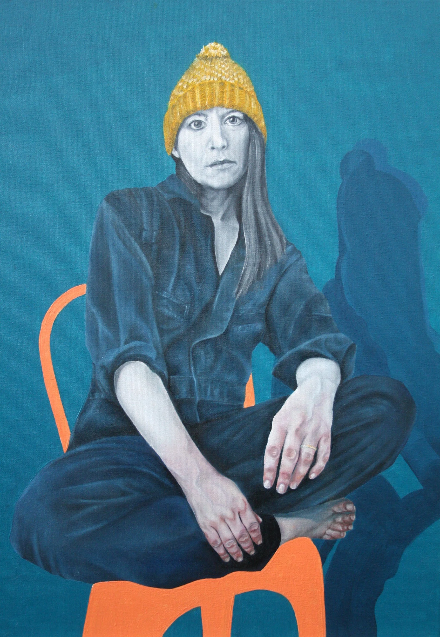 'Self portrait' 2021, oils on canvas, 60cm x 43cm, £1,800
