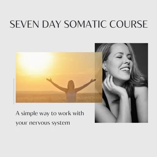 A picture of a woman with her warms spread wide open in front of a sunset.