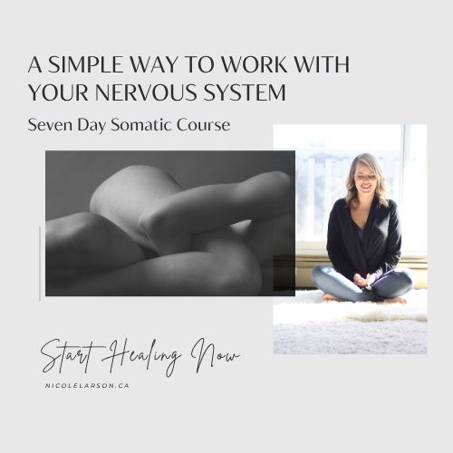 An image of a body and Nicole linking to a 7 day somatic course