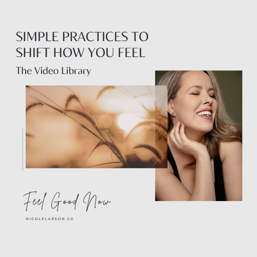 An image of grass blowing in the wind and a happy woman linking to a video library