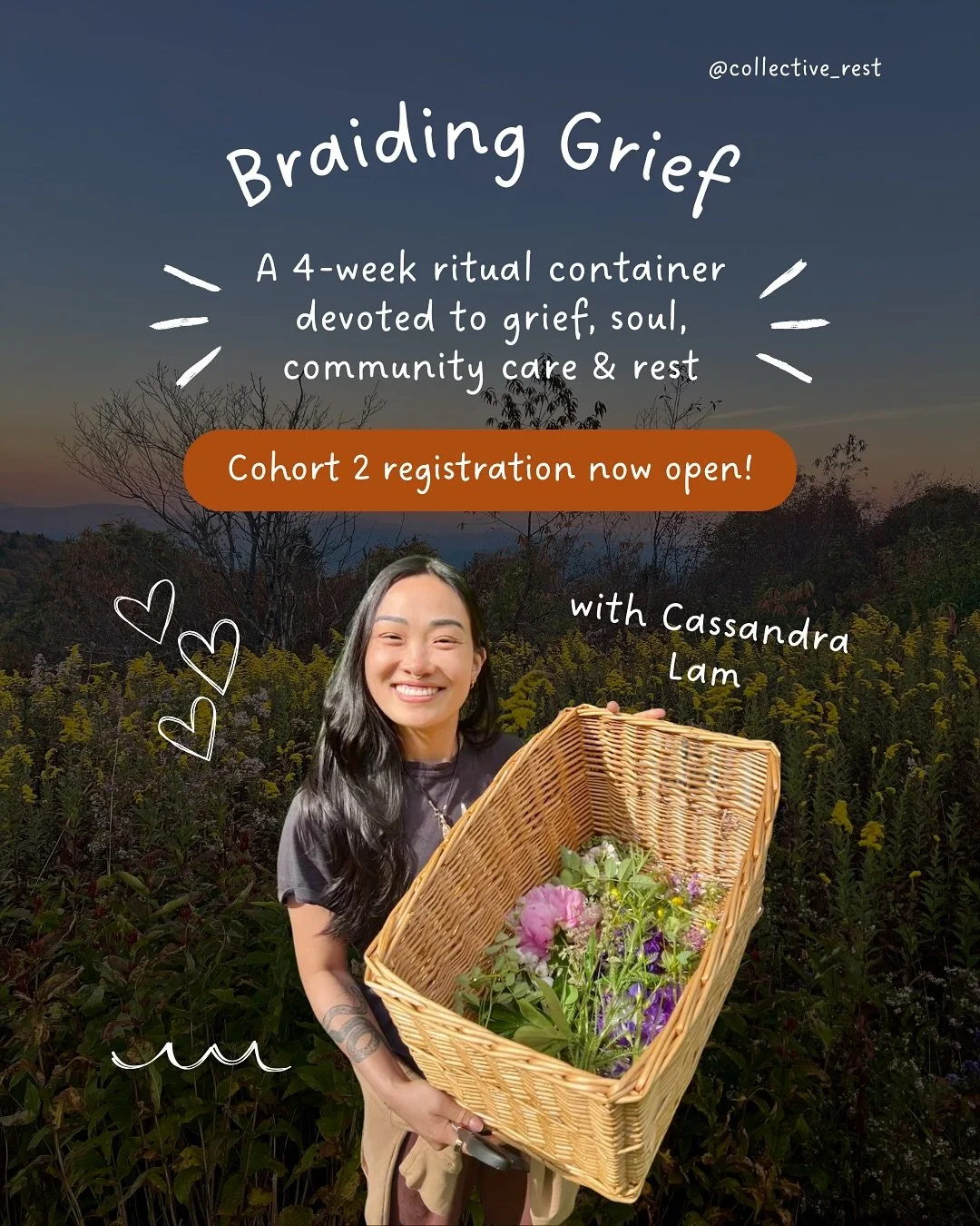 Registration for Braiding Grief is now open! Cohort 2 begins 8/31. I am really looking forward to being with you in this tender + communally sweet way ❤️&zwj;🩹

The alchemy of grief restores belonging, connection, and meaning. When the seemingly sol