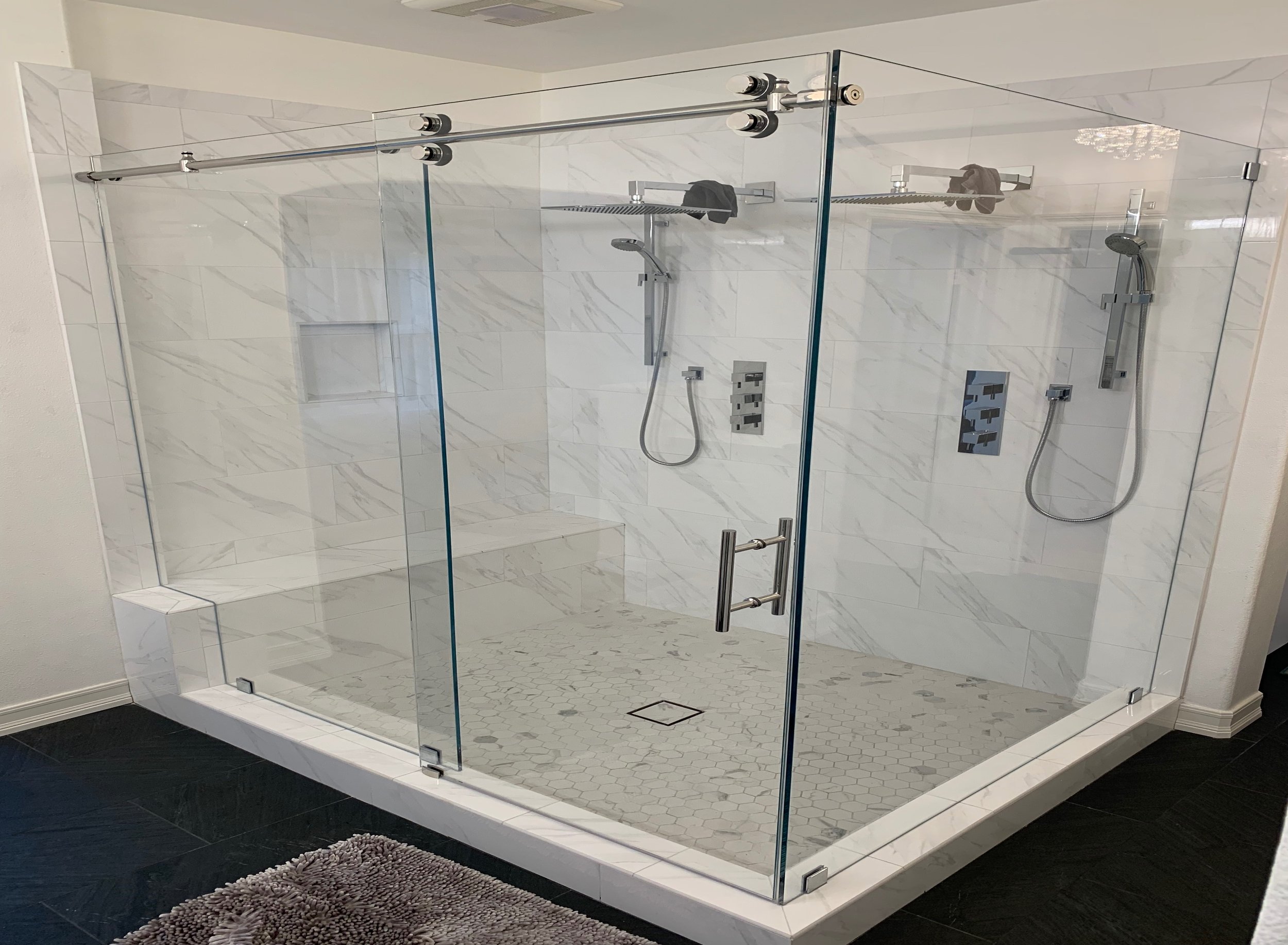 Custom frameless glass installation by All That Glass in South Orange County