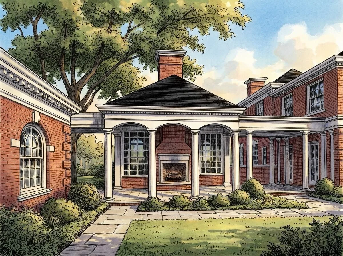 My proposed porch addition for the wonderful Seelbach Mansion, which also serves as a connector between the main home and the carriage house. Originally designed by William J. Dodd, this incredible home at 715 Alta Vista Rd is now on the market! 

#a