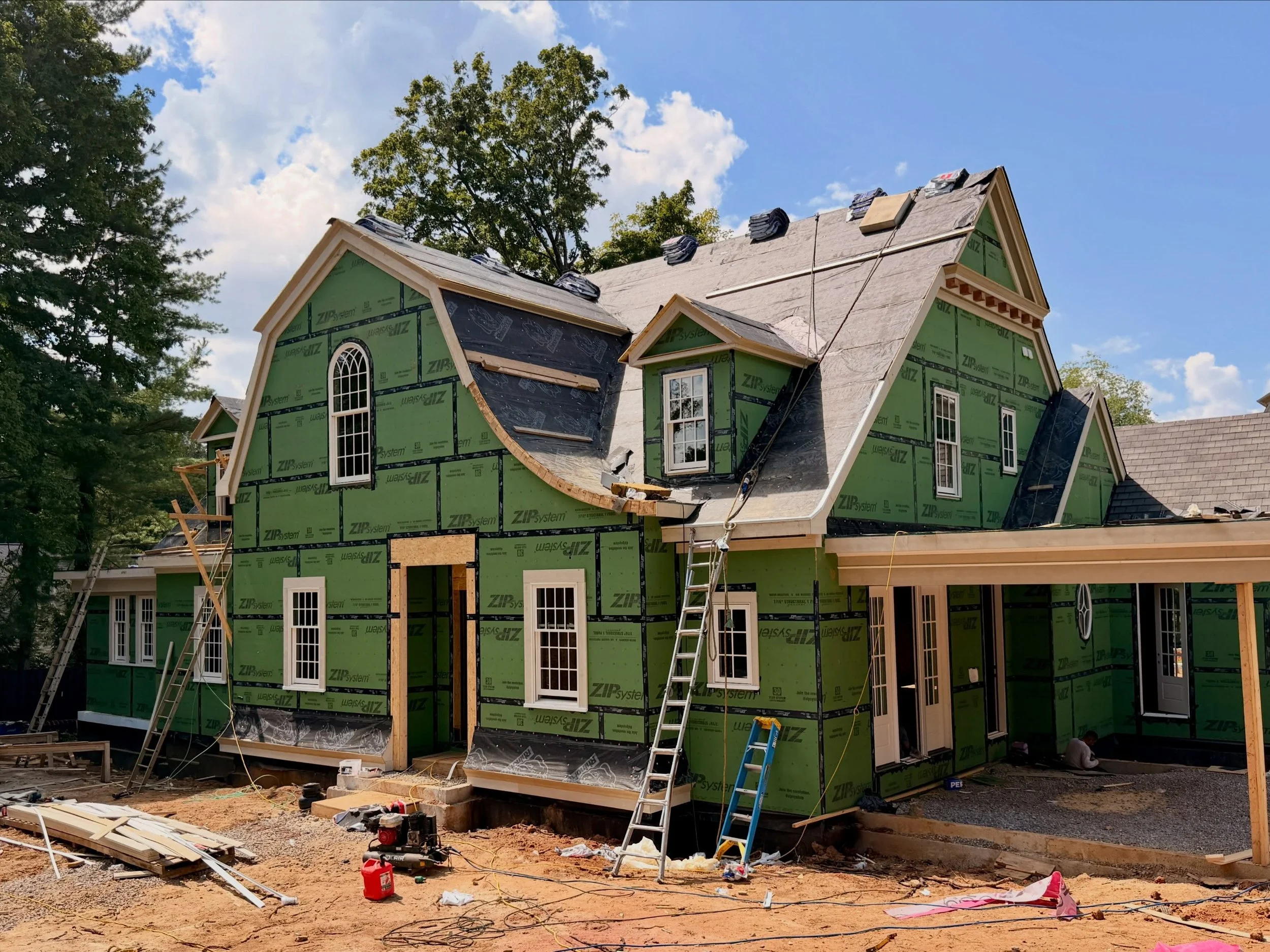Very excited to see details emerging on this house that I designed with @julie.ensor.designs! Classic, whimsical, and inviting are the words I&rsquo;d use to describe this one. 

#architecture #traditionalarchitecture #timelessdesign #newconstruction