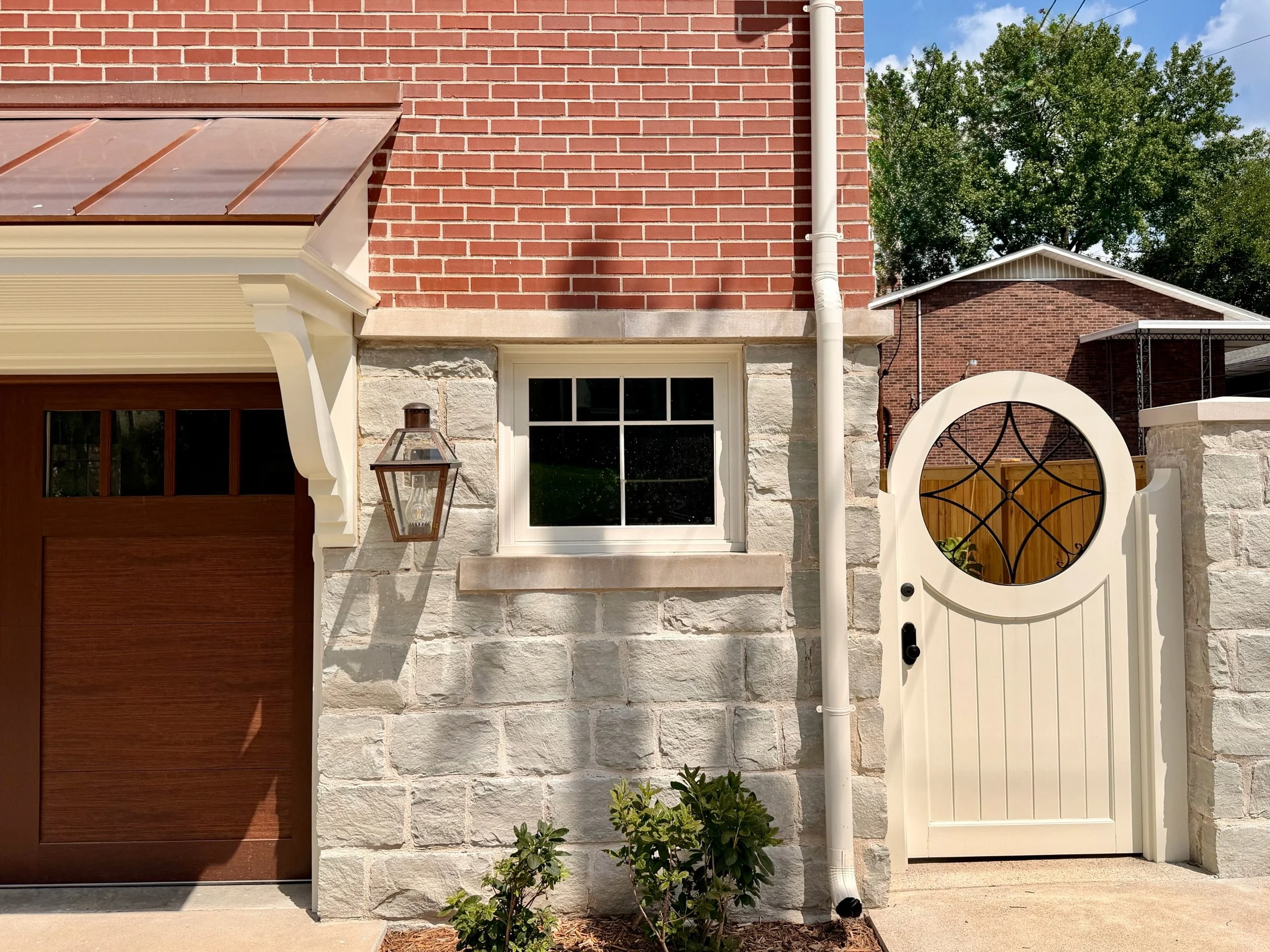 A few favorite details from a recent new carriage house in Cherokee Triangle. Designing new buildings that feel authentic, charming, and timeless is always the goal.

Builder: @wilkinsonbuilders 
Lanterns: @bevolo 
Ironwork: @bluegrassornamentaliron 
