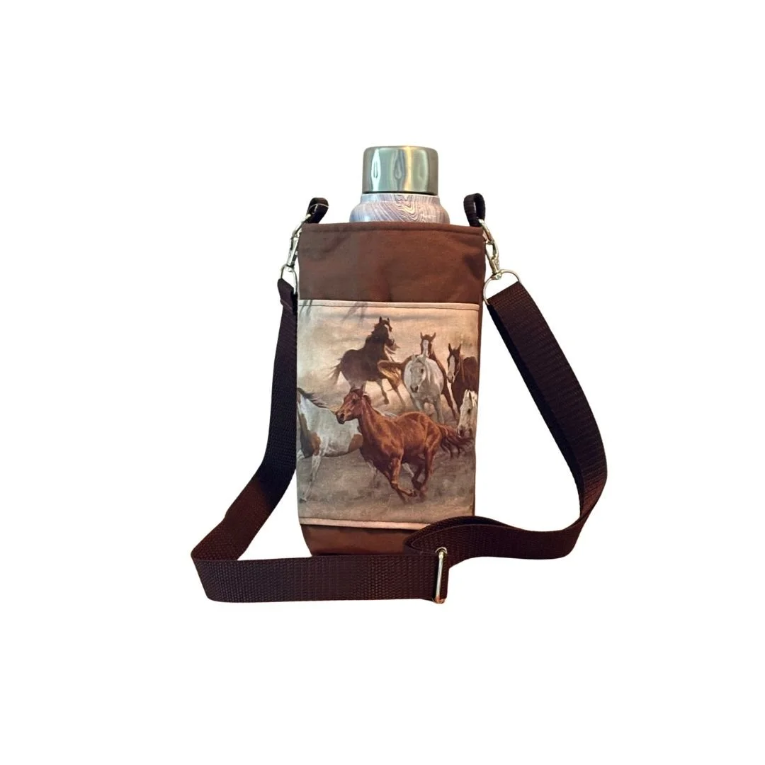 Horses water bottle bag