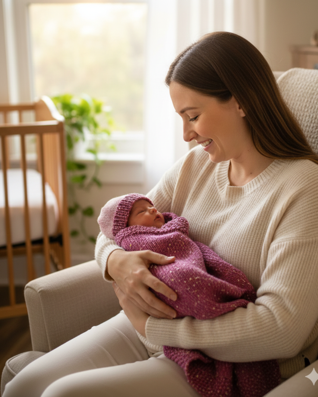 Knitted Baby Blanket with matching hat