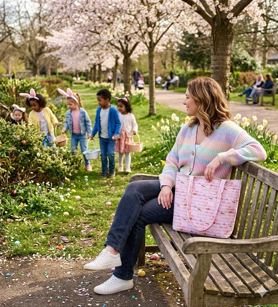 Easter bag on bench at Easter egg hunt_2.jpg