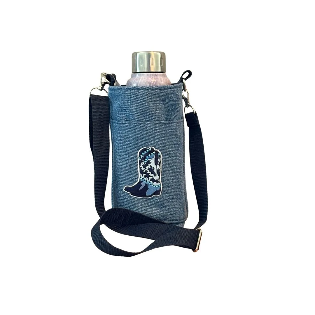 Cowboy boots water bottle bag