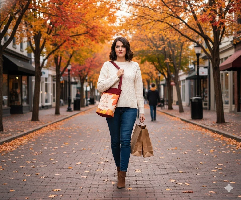 Fall designed Small Tote Bag