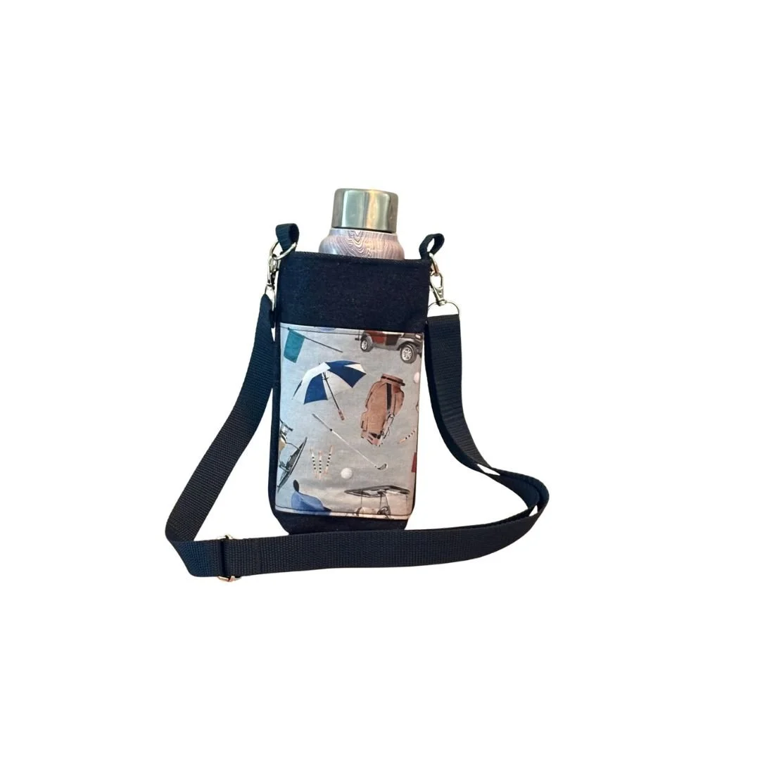 Golfing water bottle bag