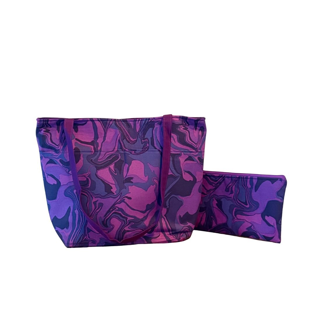 front pockets tote with pouch purple.jpg